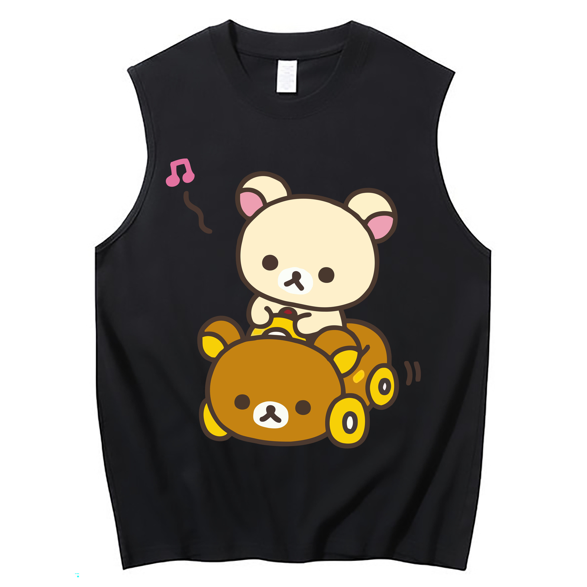 （画像用） リラックマ リラックマ キイロイトリ Rilakkuma Korilakkuma Kiiroitori コットン100％タンクトップ（フロントプリント）