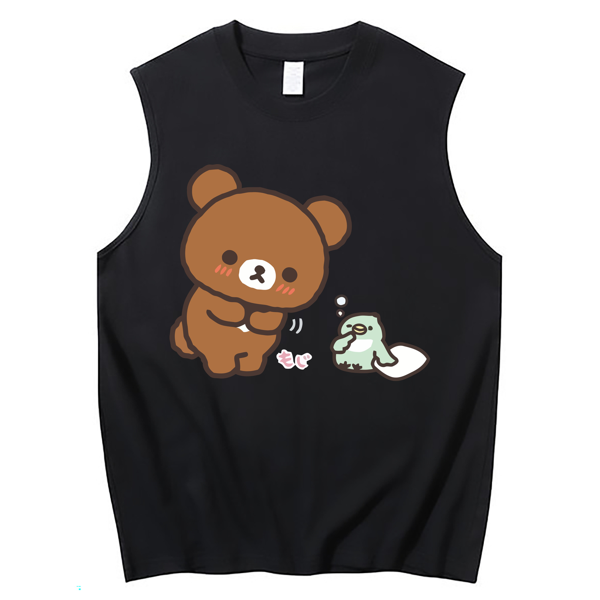 （画像用） リラックマ リラックマ キイロイトリ Rilakkuma Korilakkuma Kiiroitori コットン100％タンクトップ（フロントプリント）