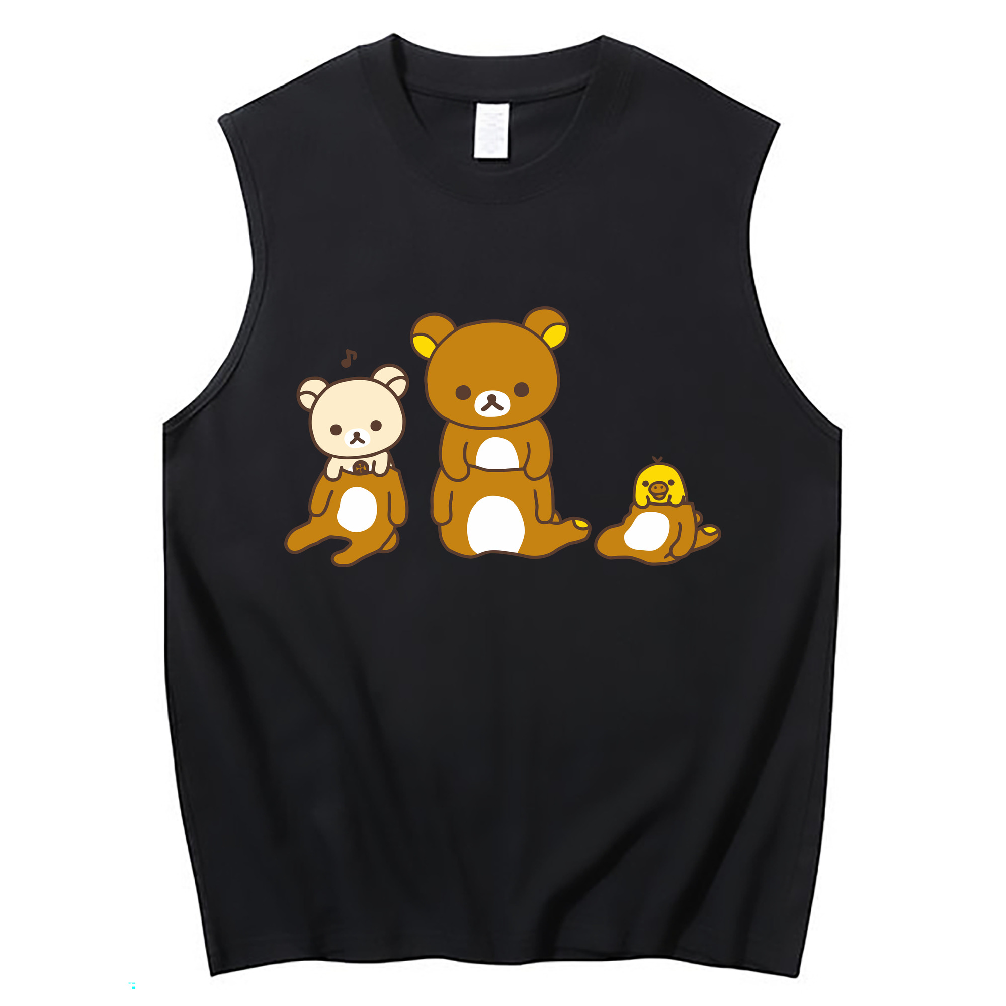 （画像用） リラックマ リラックマ キイロイトリ Rilakkuma Korilakkuma Kiiroitori コットン100％タンクトップ（フロントプリント）