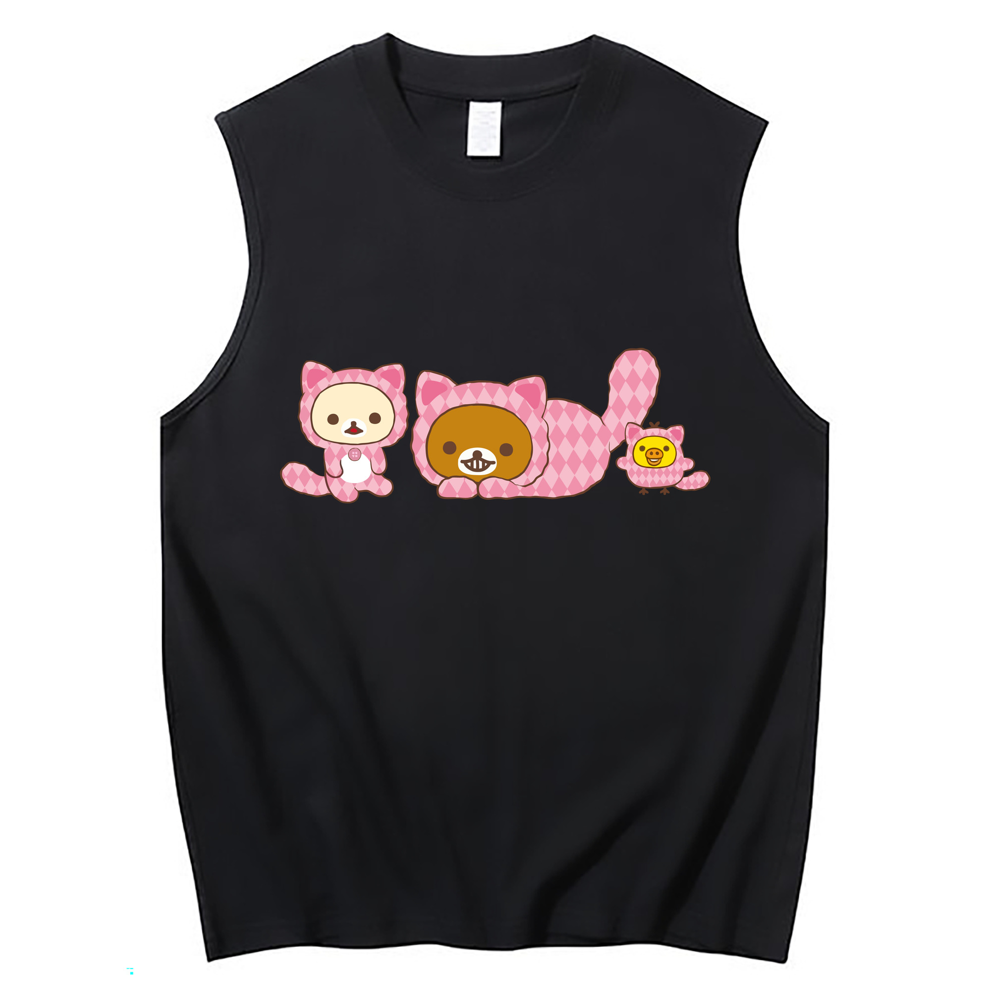 （画像用） リラックマ リラックマ キイロイトリ Rilakkuma Korilakkuma Kiiroitori コットン100％タンクトップ（フロントプリント）