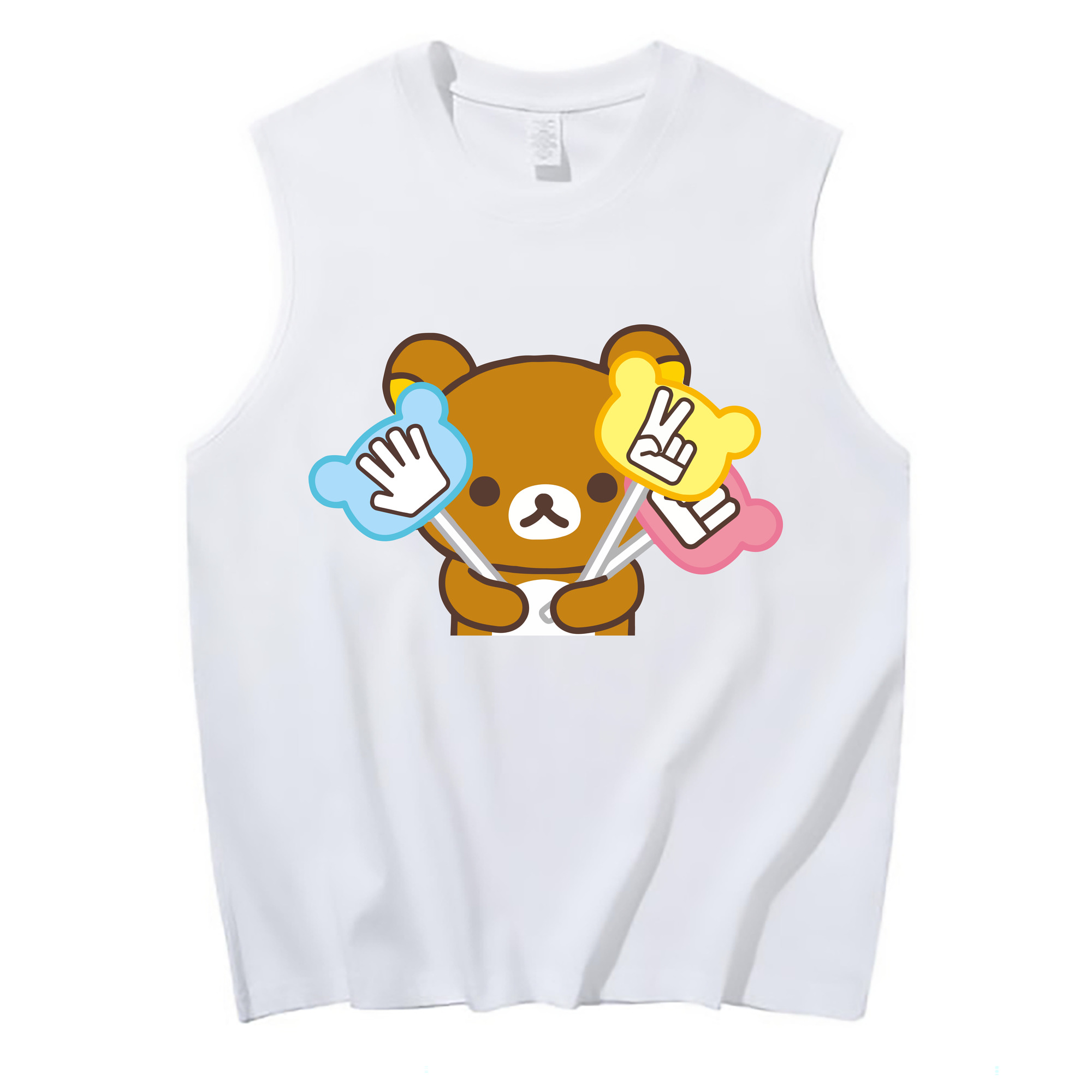 （画像用） リラックマ リラックマ キイロイトリ Rilakkuma Korilakkuma Kiiroitori コットン100％タンクトップ（フロントプリント）