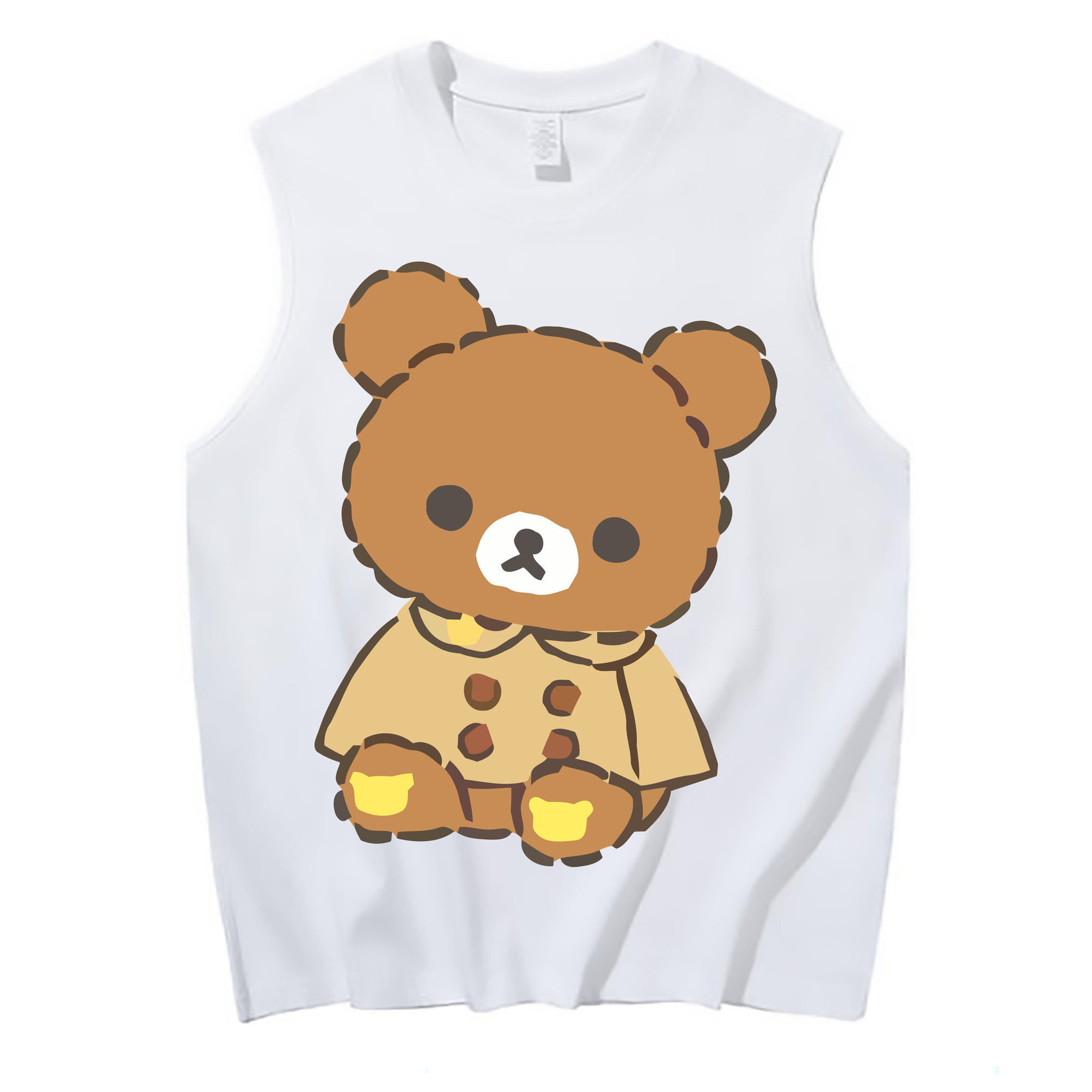 （画像用） リラックマ リラックマ キイロイトリ Rilakkuma Korilakkuma Kiiroitori コットン100％タンクトップ（フロントプリント）