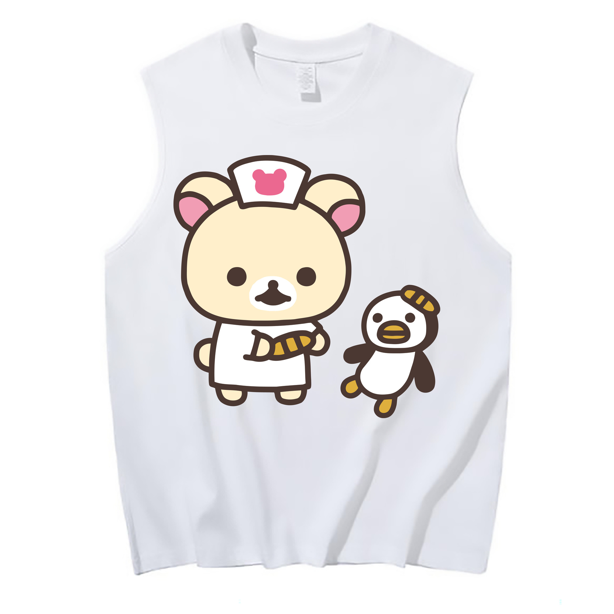 （画像用） リラックマ リラックマ キイロイトリ Rilakkuma Korilakkuma Kiiroitori コットン100％タンクトップ（フロントプリント）