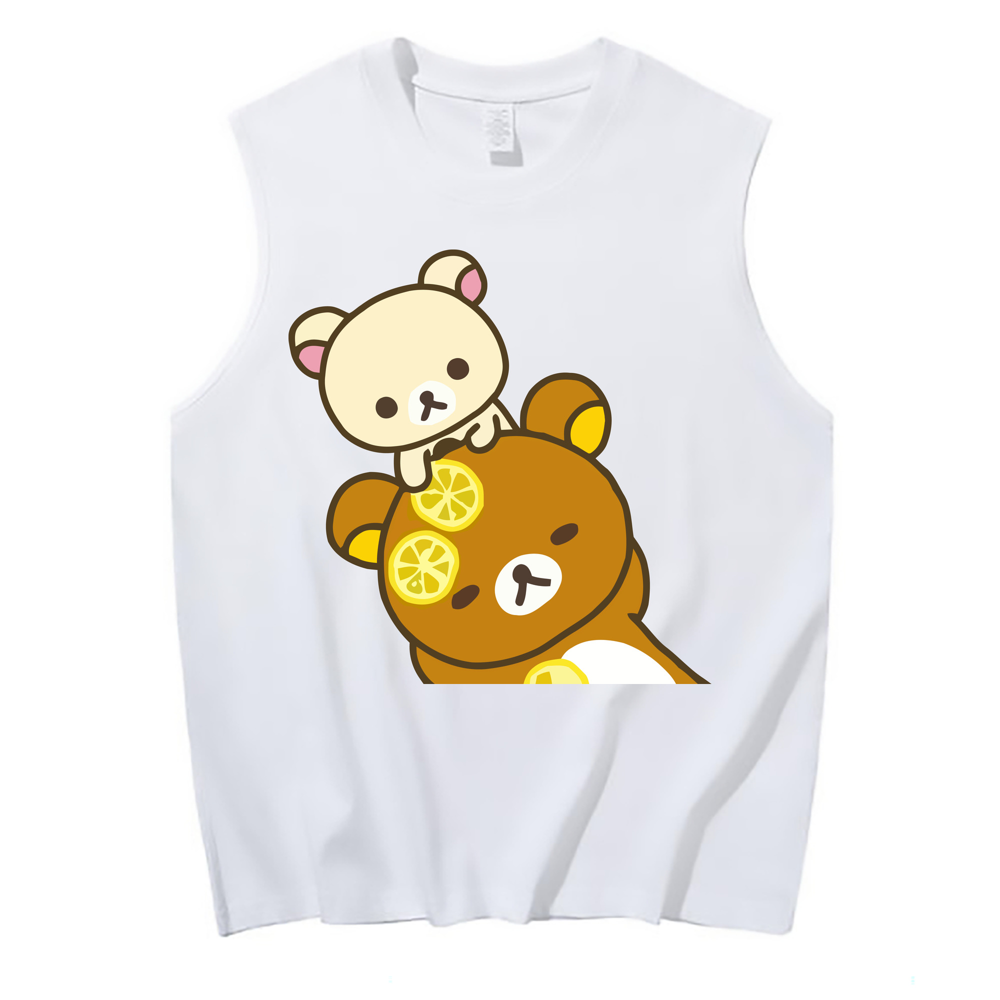 （画像用） リラックマ リラックマ キイロイトリ Rilakkuma Korilakkuma Kiiroitori コットン100％タンクトップ（フロントプリント）