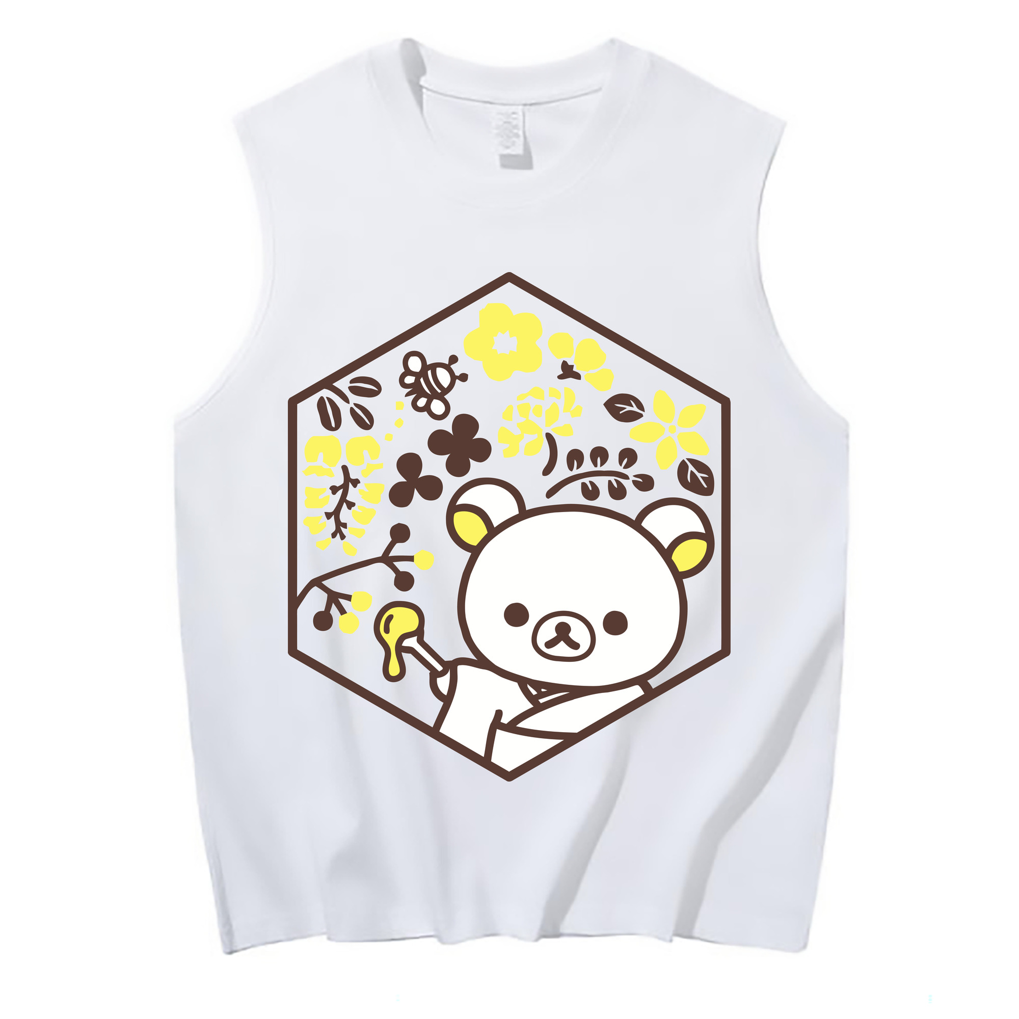 （画像用） リラックマ リラックマ キイロイトリ Rilakkuma Korilakkuma Kiiroitori コットン100％タンクトップ（フロントプリント）