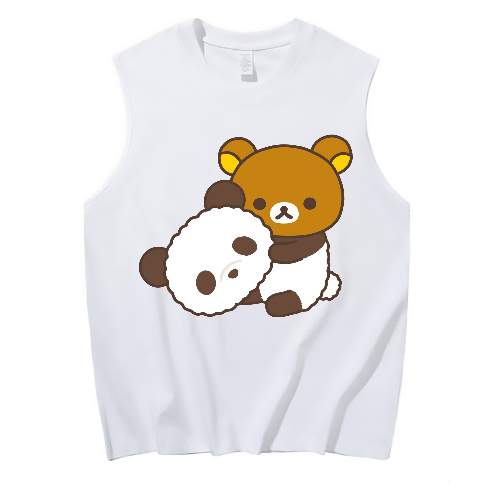 （画像用） リラックマ リラックマ キイロイトリ Rilakkuma Korilakkuma Kiiroitori コットン100％タンクトップ（フロントプリント）