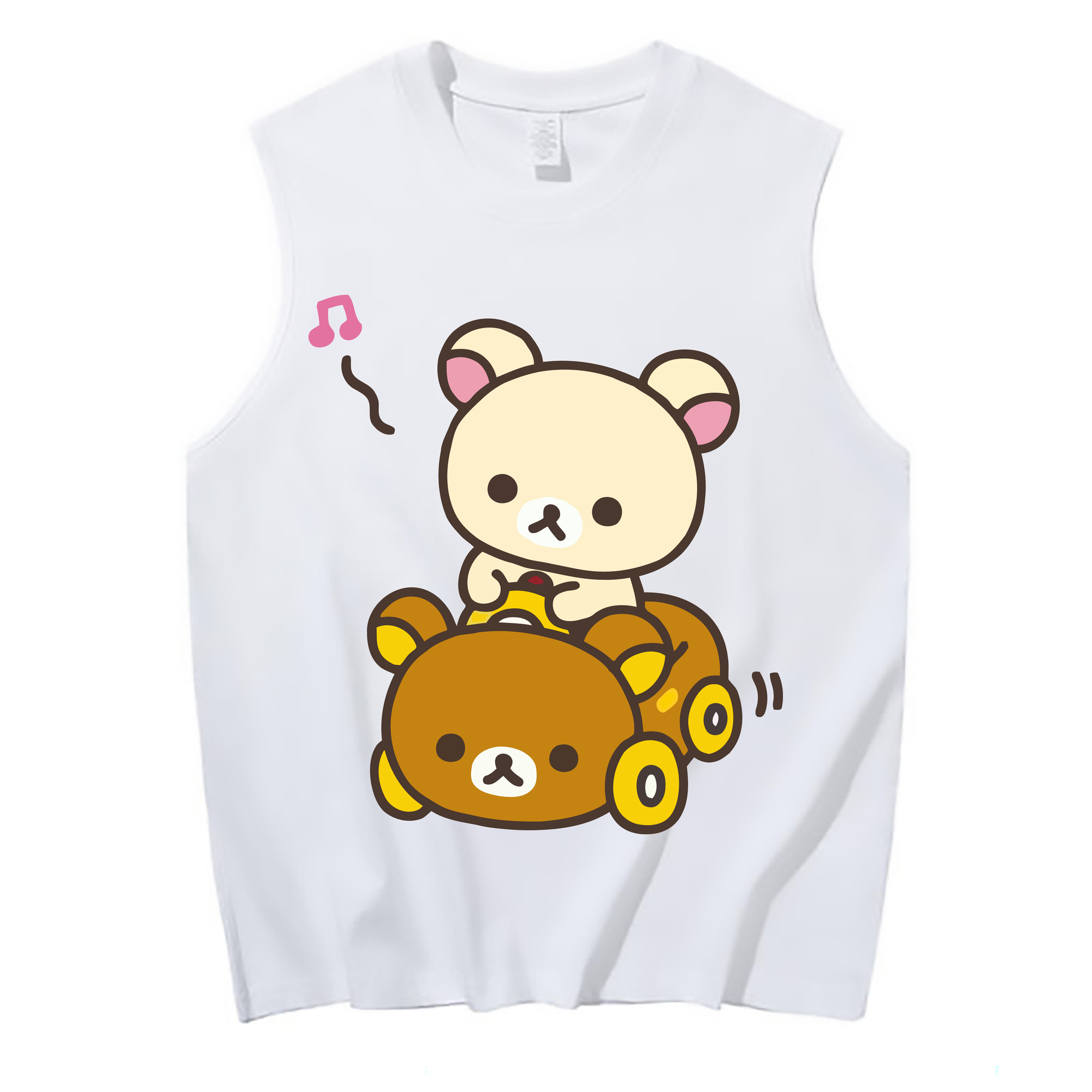（画像用） リラックマ リラックマ キイロイトリ Rilakkuma Korilakkuma Kiiroitori コットン100％タンクトップ（フロントプリント）