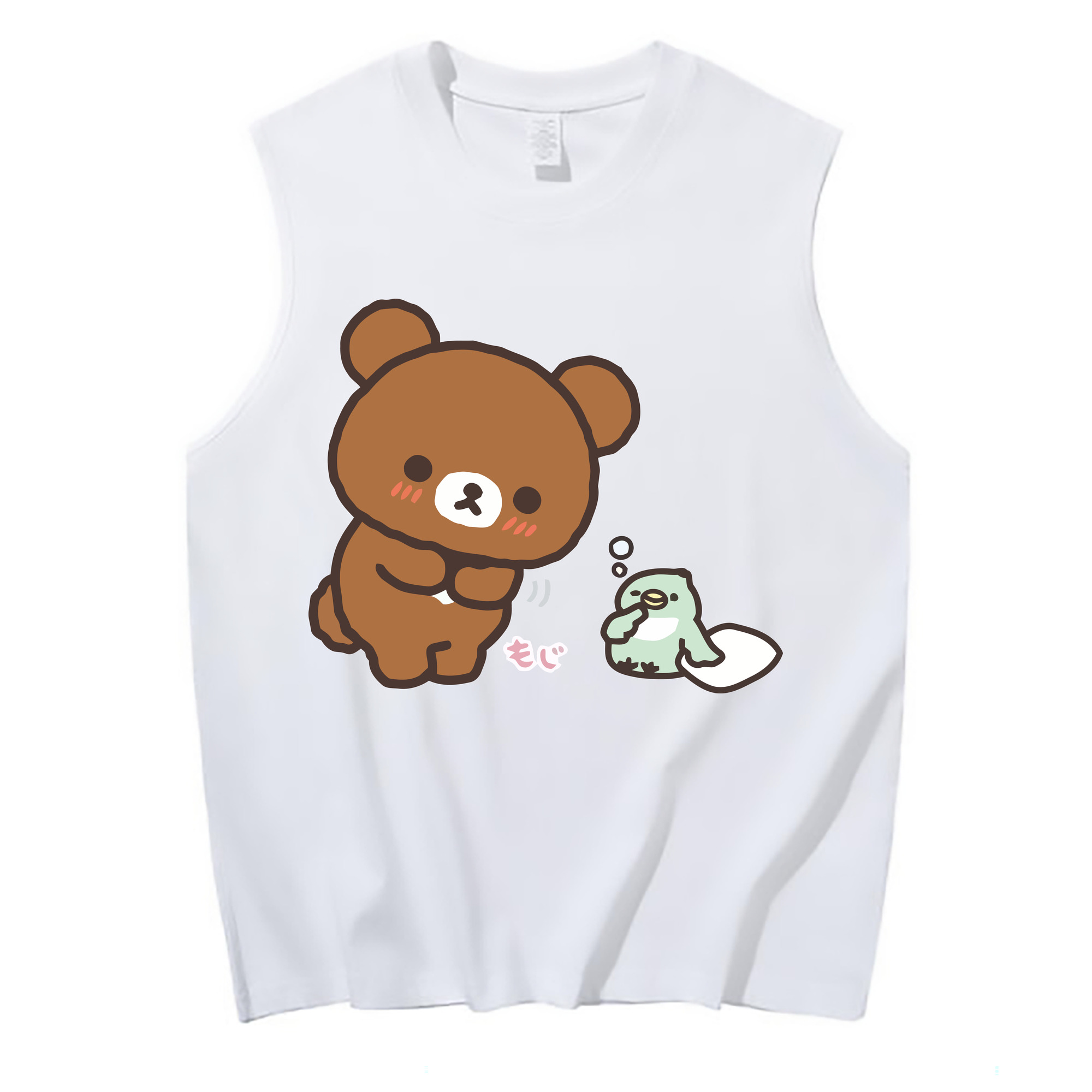 （画像用） リラックマ リラックマ キイロイトリ Rilakkuma Korilakkuma Kiiroitori コットン100％タンクトップ（フロントプリント）