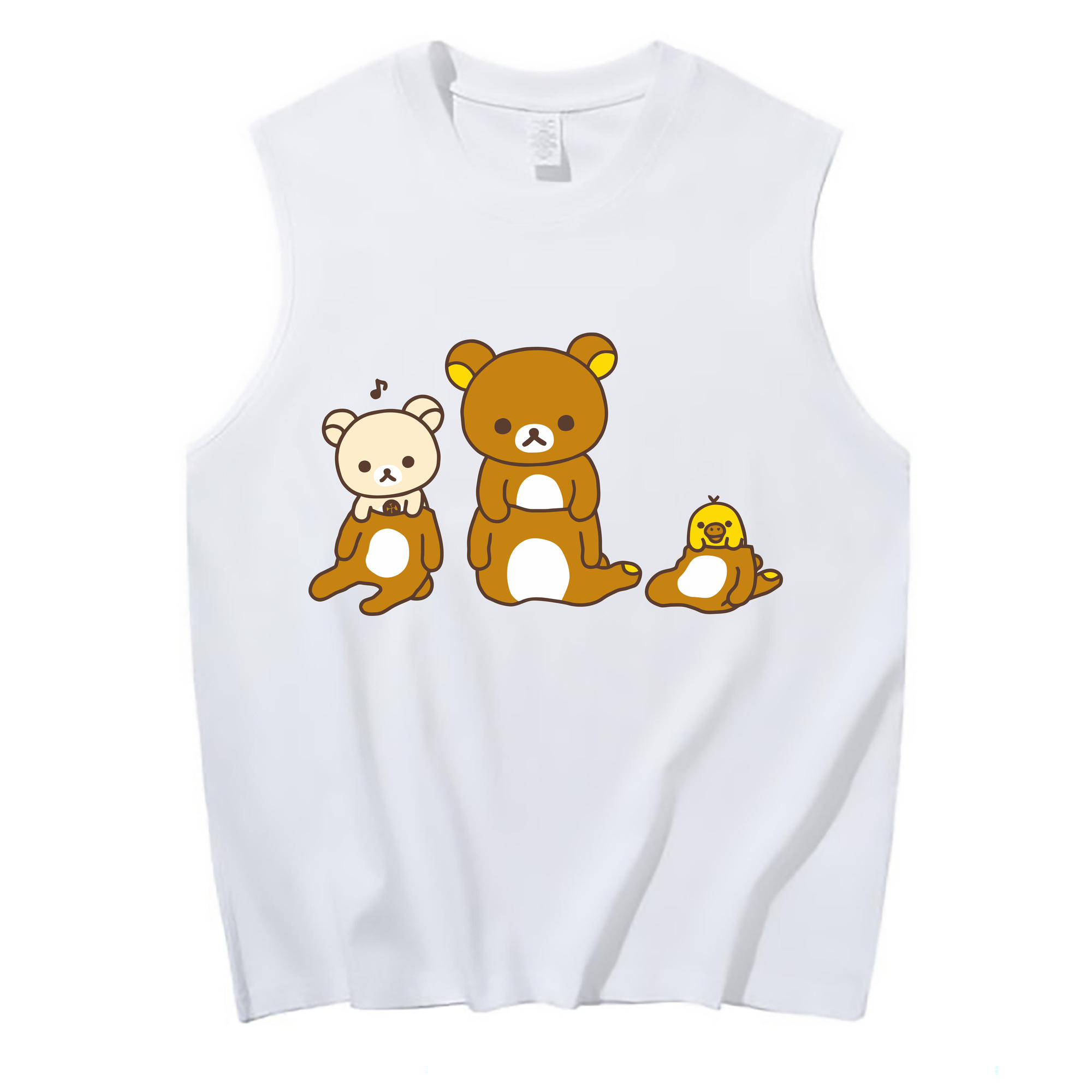 （画像用） リラックマ リラックマ キイロイトリ Rilakkuma Korilakkuma Kiiroitori コットン100％タンクトップ（フロントプリント）