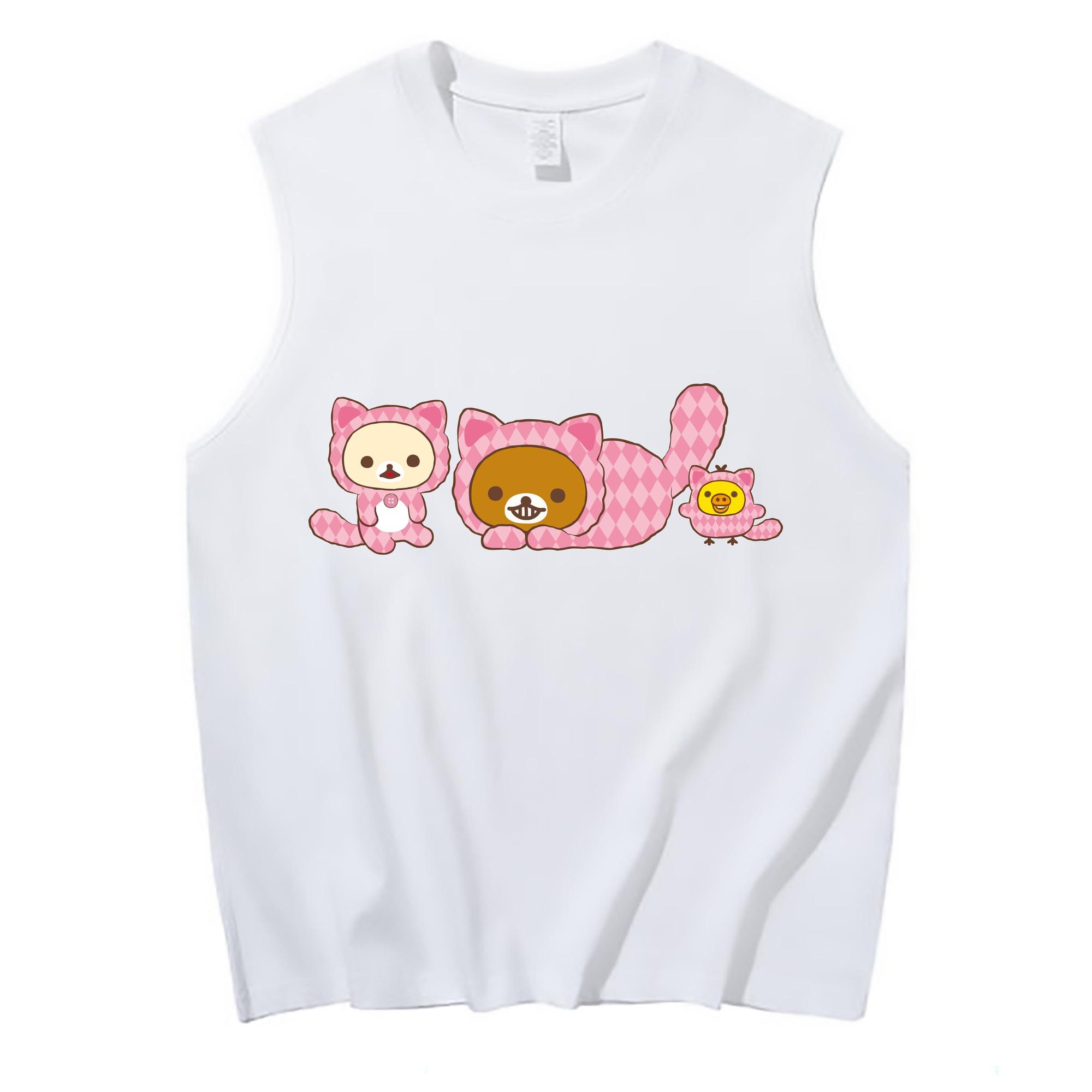 （画像用） リラックマ リラックマ キイロイトリ Rilakkuma Korilakkuma Kiiroitori コットン100％タンクトップ（フロントプリント）