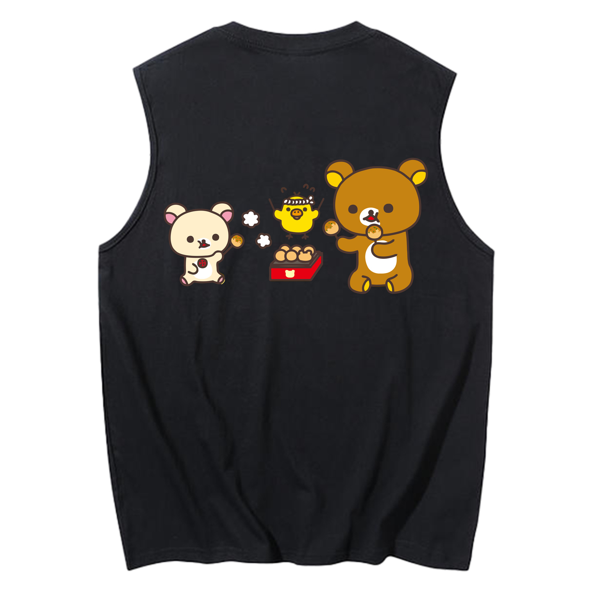 （画像用） リラックマ リラックマ キイロイトリ Rilakkuma Korilakkuma Kiiroitori コットン100％タンクトップ（背面プリント）