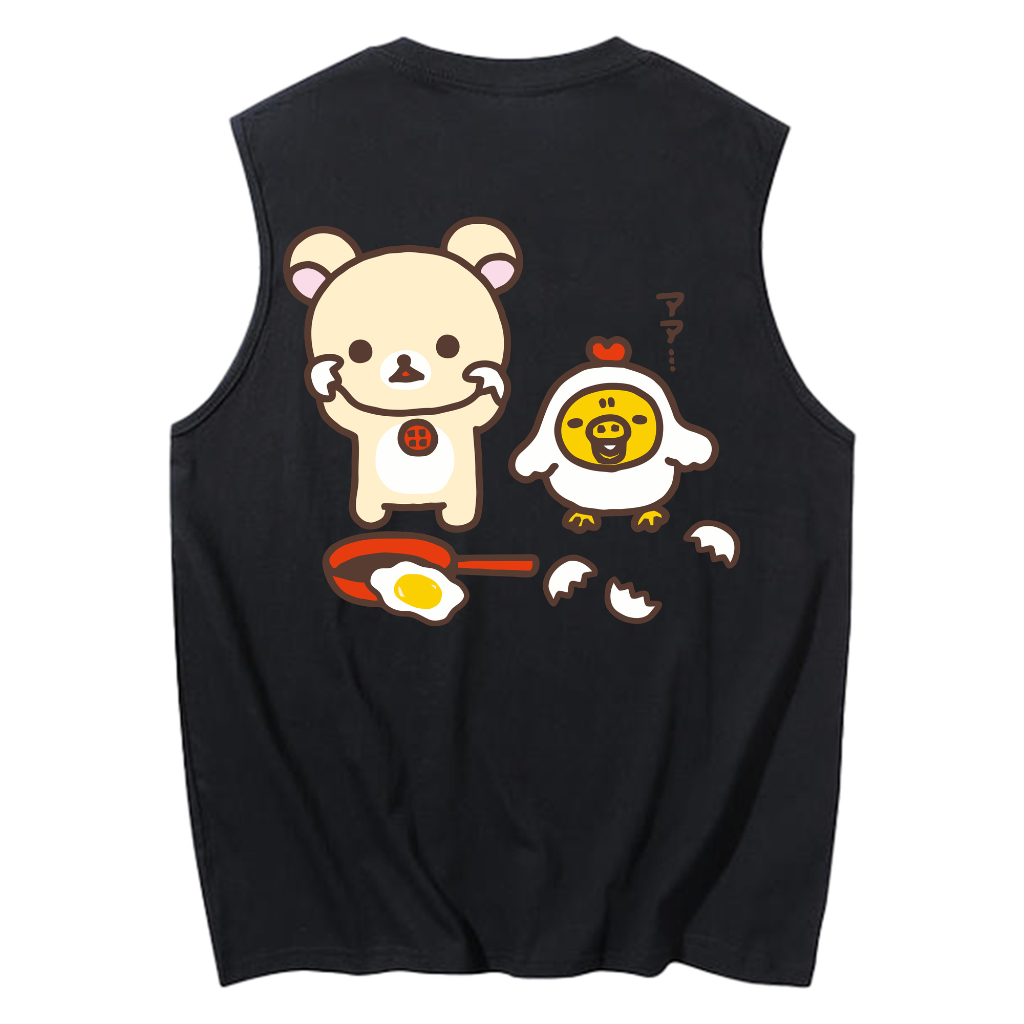 （画像用） リラックマ リラックマ キイロイトリ Rilakkuma Korilakkuma Kiiroitori コットン100％タンクトップ（背面プリント）