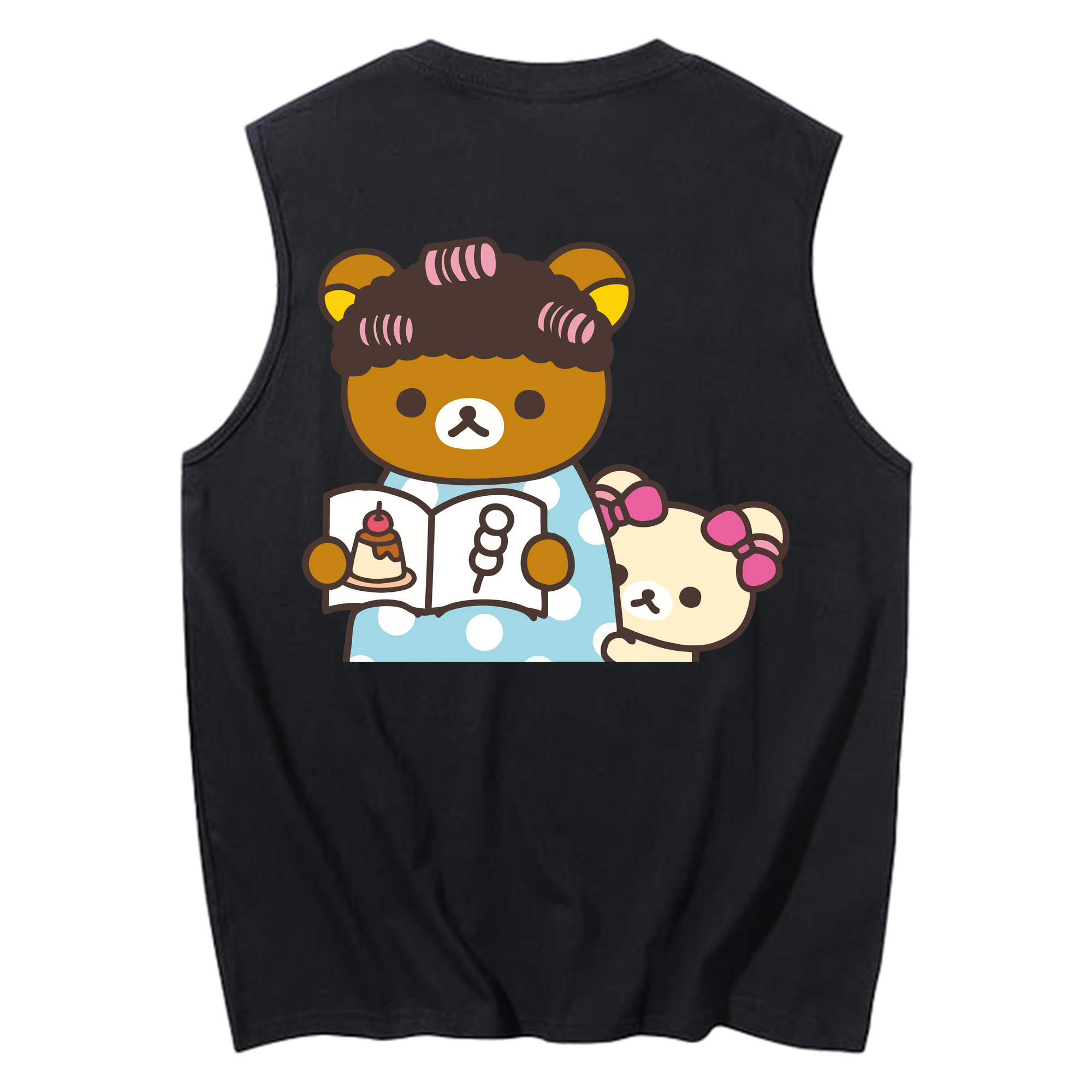 （画像用） リラックマ リラックマ キイロイトリ Rilakkuma Korilakkuma Kiiroitori コットン100％タンクトップ（背面プリント）