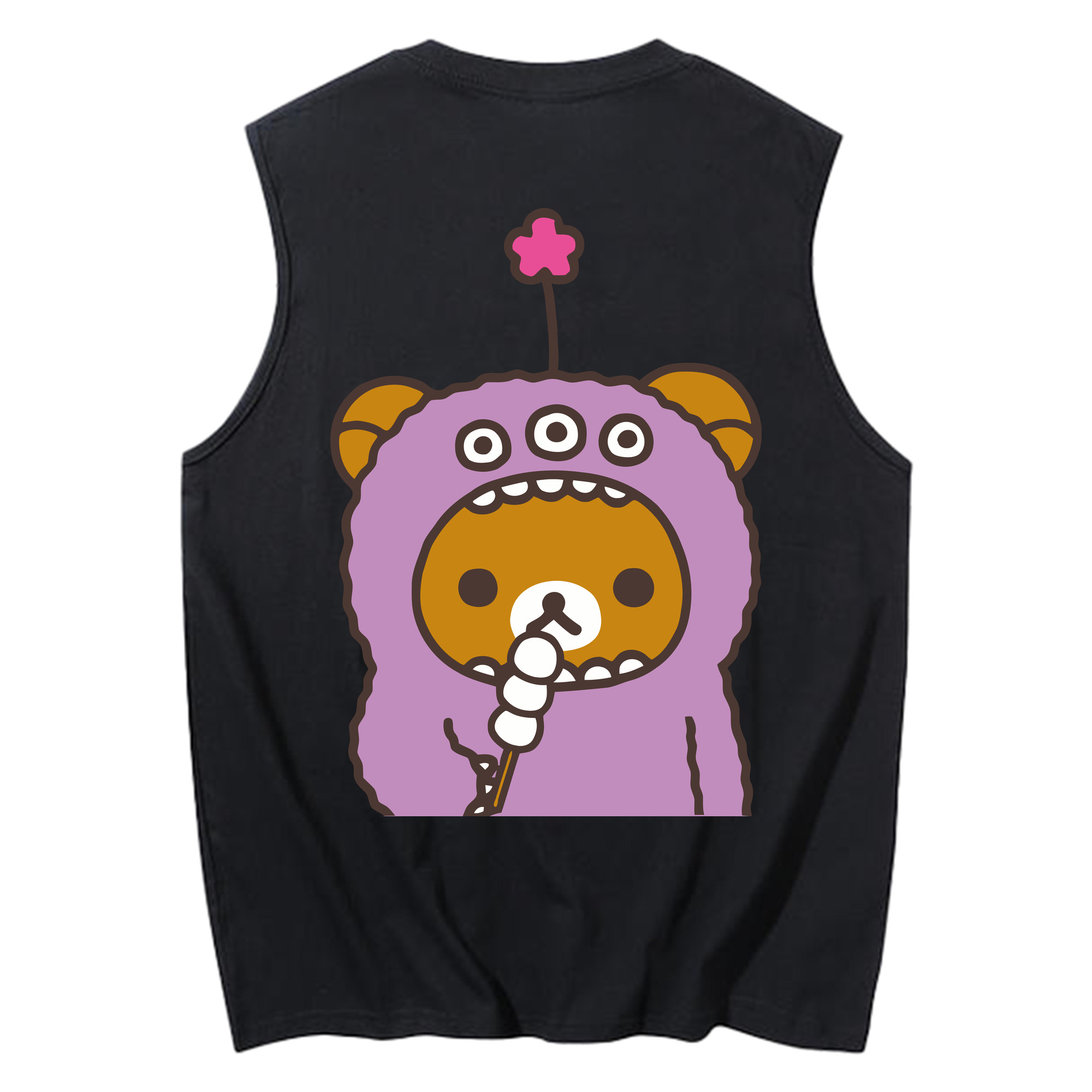 （画像用） リラックマ リラックマ キイロイトリ Rilakkuma Korilakkuma Kiiroitori コットン100％タンクトップ（背面プリント）