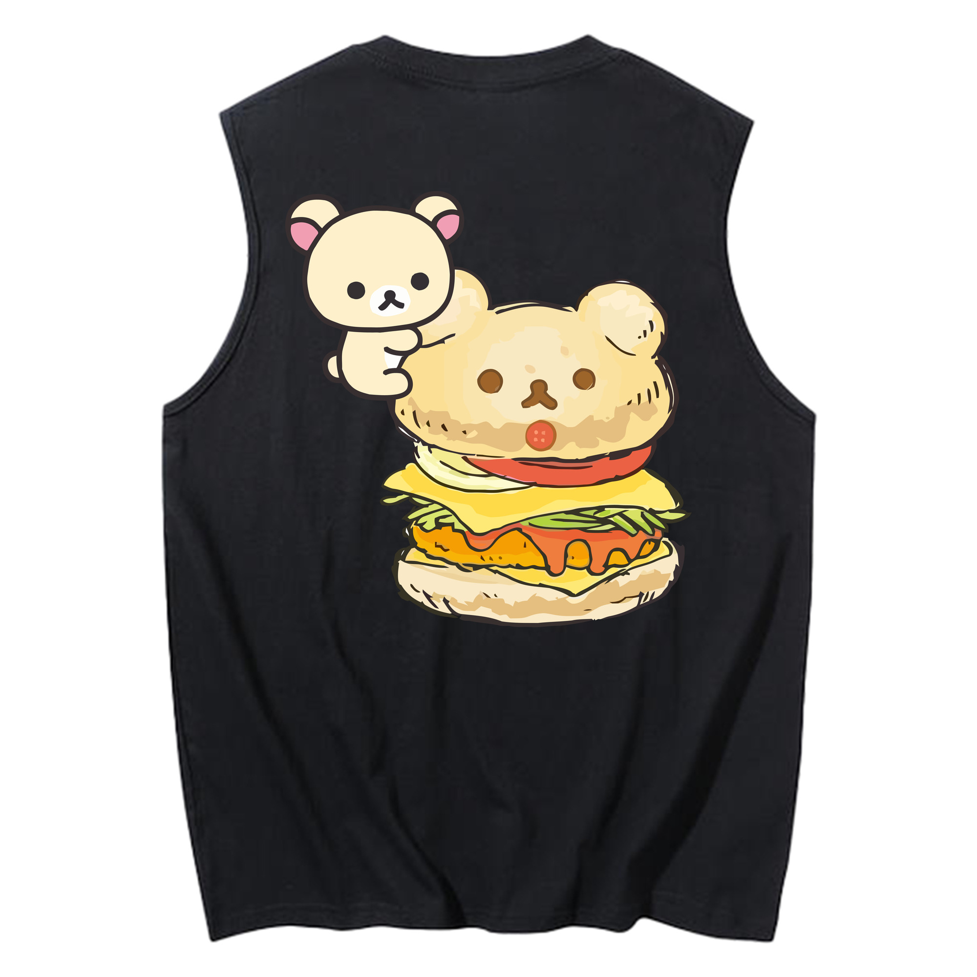 （画像用） リラックマ リラックマ キイロイトリ Rilakkuma Korilakkuma Kiiroitori コットン100％タンクトップ（背面プリント）