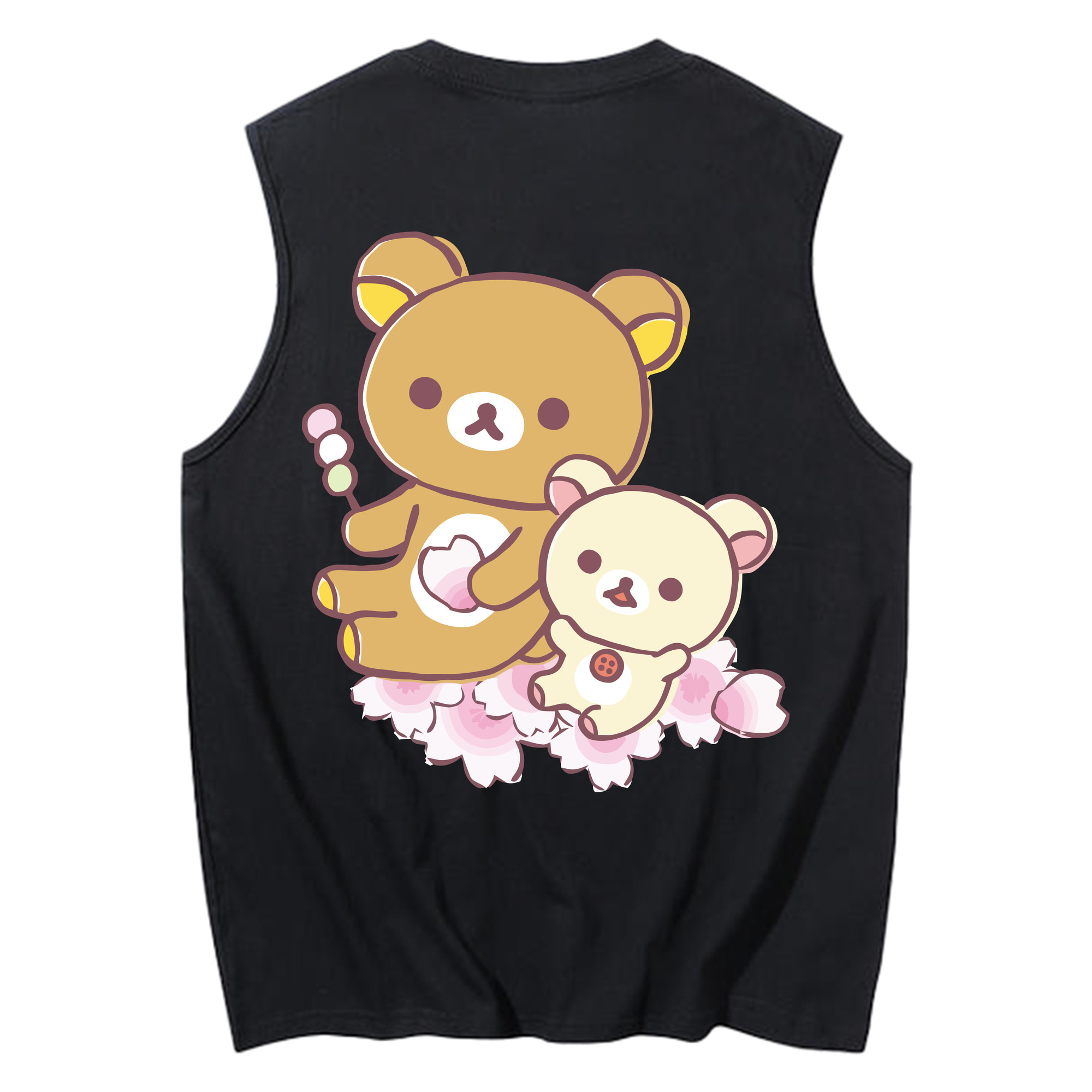 （画像用） リラックマ リラックマ キイロイトリ Rilakkuma Korilakkuma Kiiroitori コットン100％タンクトップ（背面プリント）
