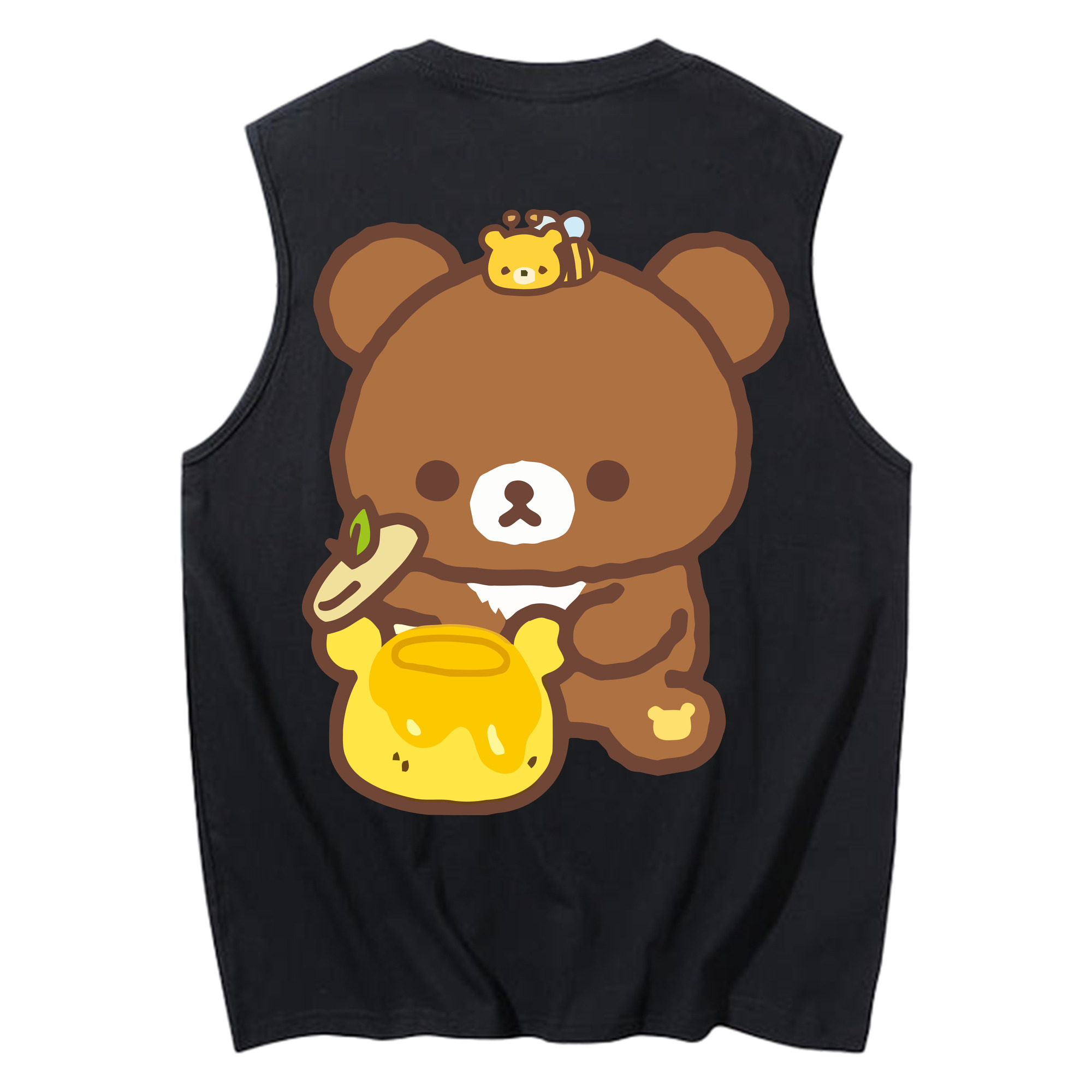 （画像用） リラックマ リラックマ キイロイトリ Rilakkuma Korilakkuma Kiiroitori コットン100％タンクトップ（背面プリント）