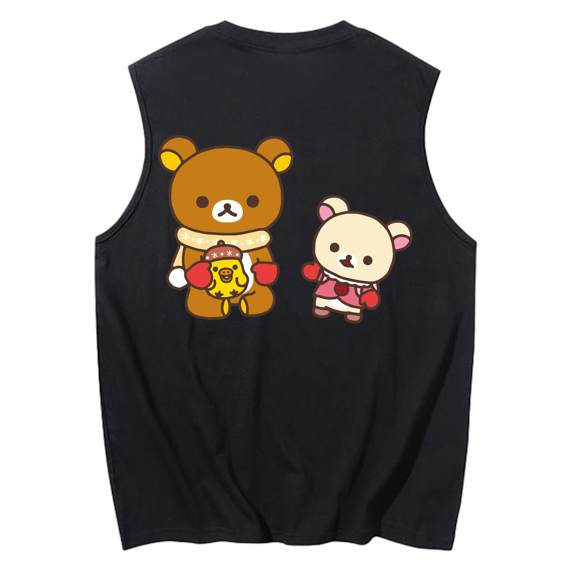 （画像用） リラックマ リラックマ キイロイトリ Rilakkuma Korilakkuma Kiiroitori コットン100％タンクトップ（背面プリント）