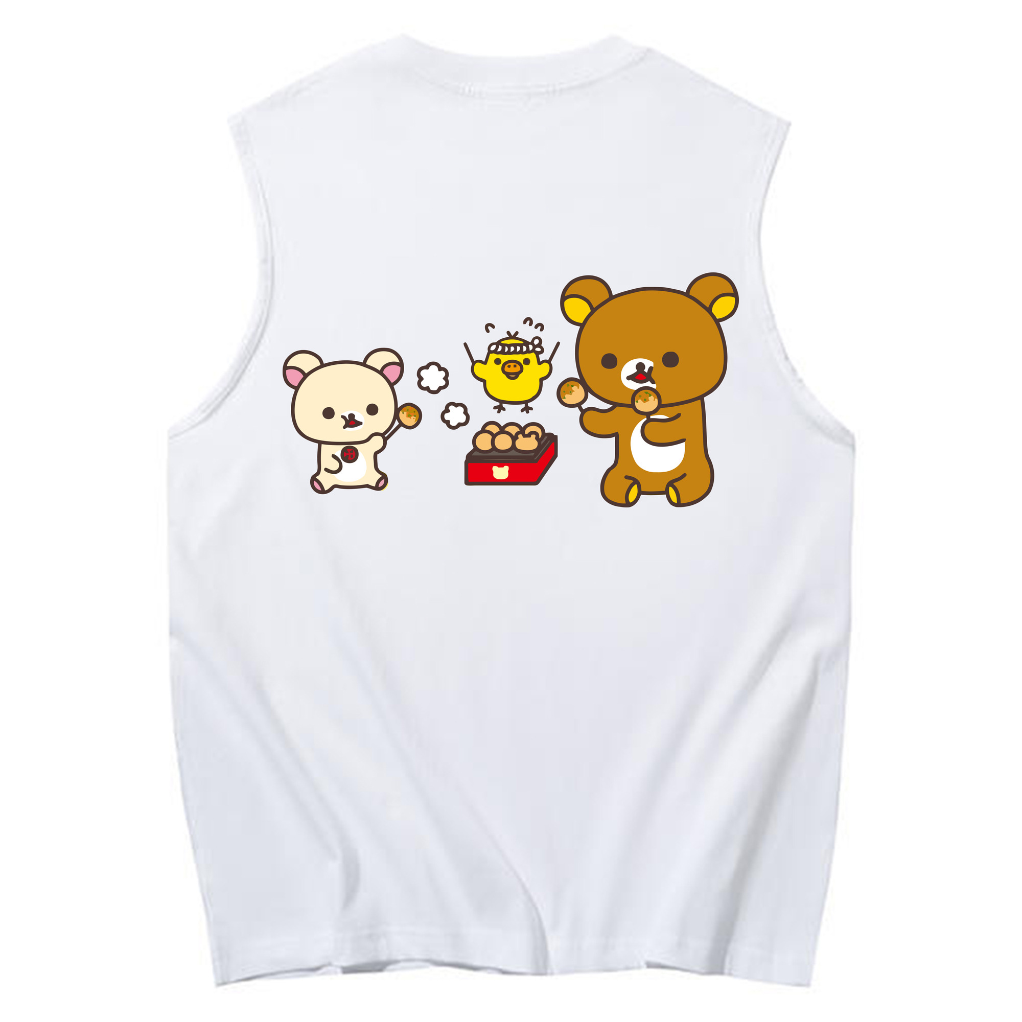 （画像用） リラックマ リラックマ キイロイトリ Rilakkuma Korilakkuma Kiiroitori コットン100％タンクトップ（背面プリント）