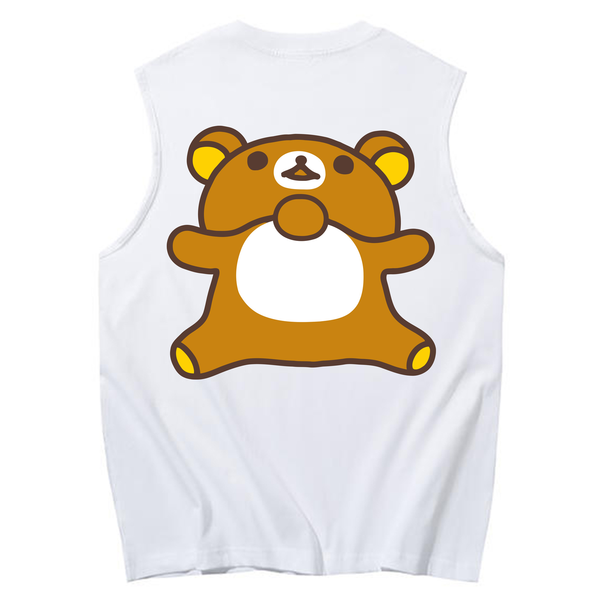 （画像用） リラックマ リラックマ キイロイトリ Rilakkuma Korilakkuma Kiiroitori コットン100％タンクトップ（背面プリント）