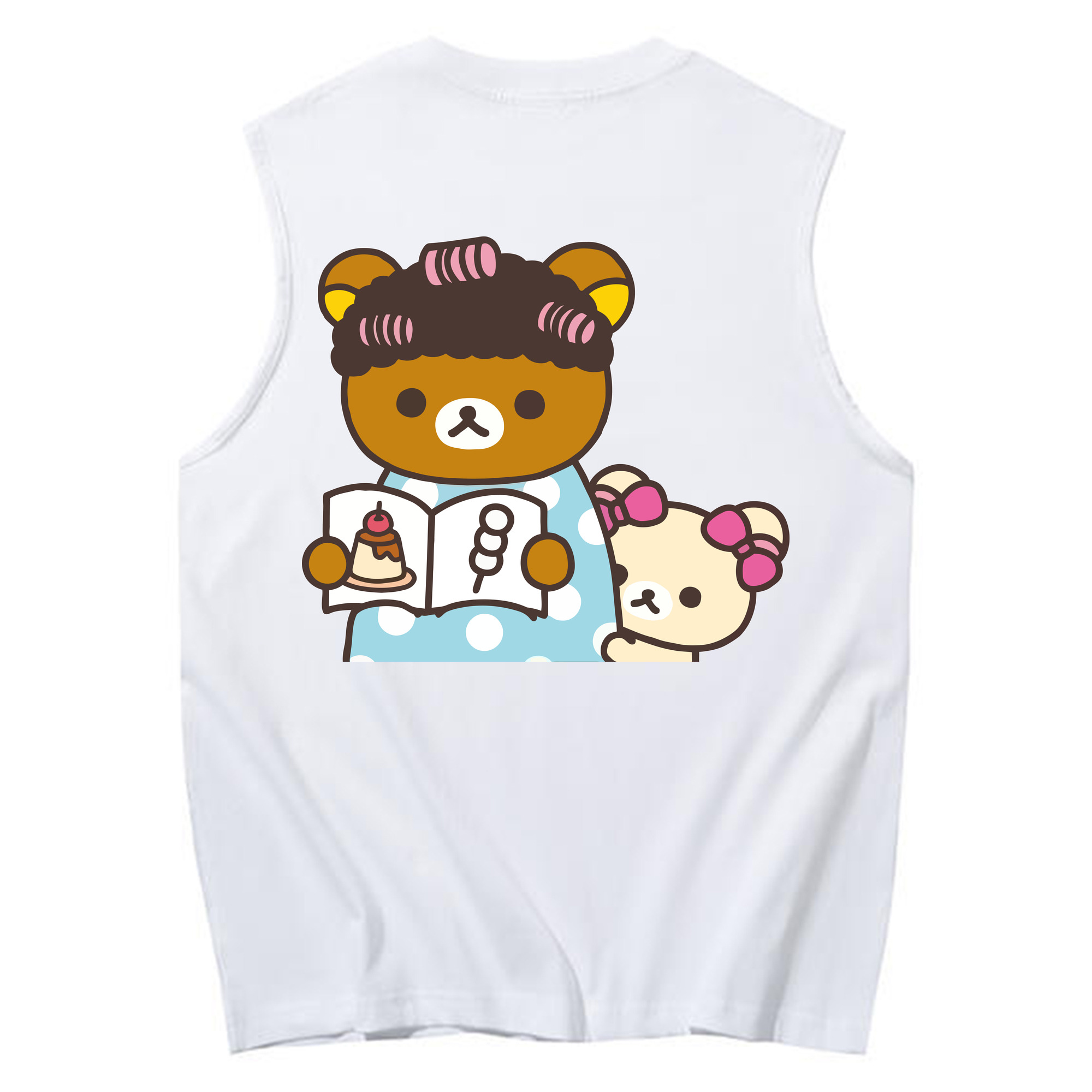 （画像用） リラックマ リラックマ キイロイトリ Rilakkuma Korilakkuma Kiiroitori コットン100％タンクトップ（背面プリント）