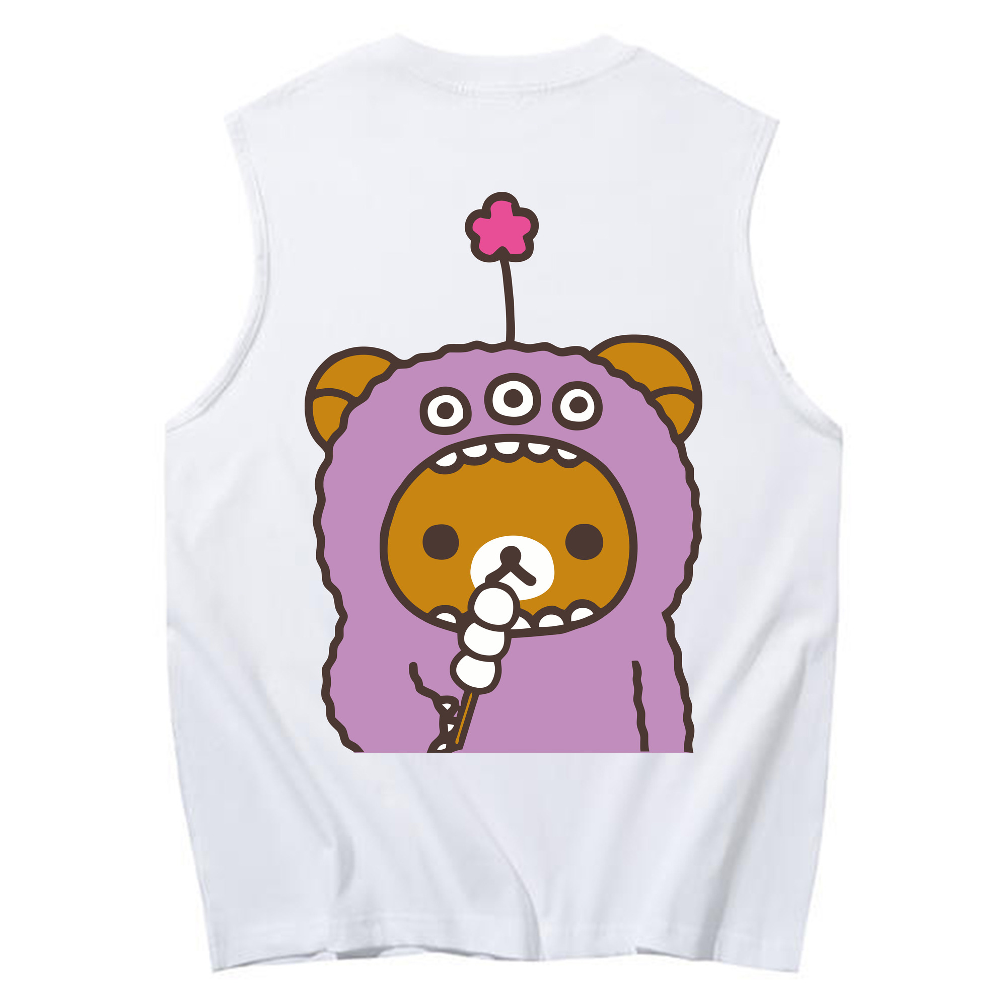 （画像用） リラックマ リラックマ キイロイトリ Rilakkuma Korilakkuma Kiiroitori コットン100％タンクトップ（背面プリント）