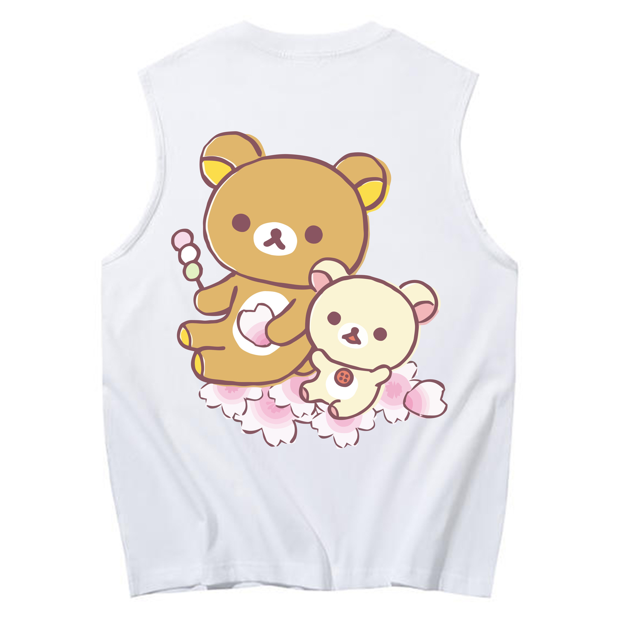 （画像用） リラックマ リラックマ キイロイトリ Rilakkuma Korilakkuma Kiiroitori コットン100％タンクトップ（背面プリント）