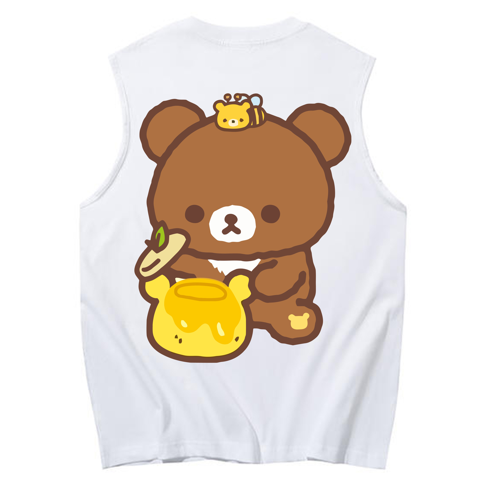 （画像用） リラックマ リラックマ キイロイトリ Rilakkuma Korilakkuma Kiiroitori コットン100％タンクトップ（背面プリント）