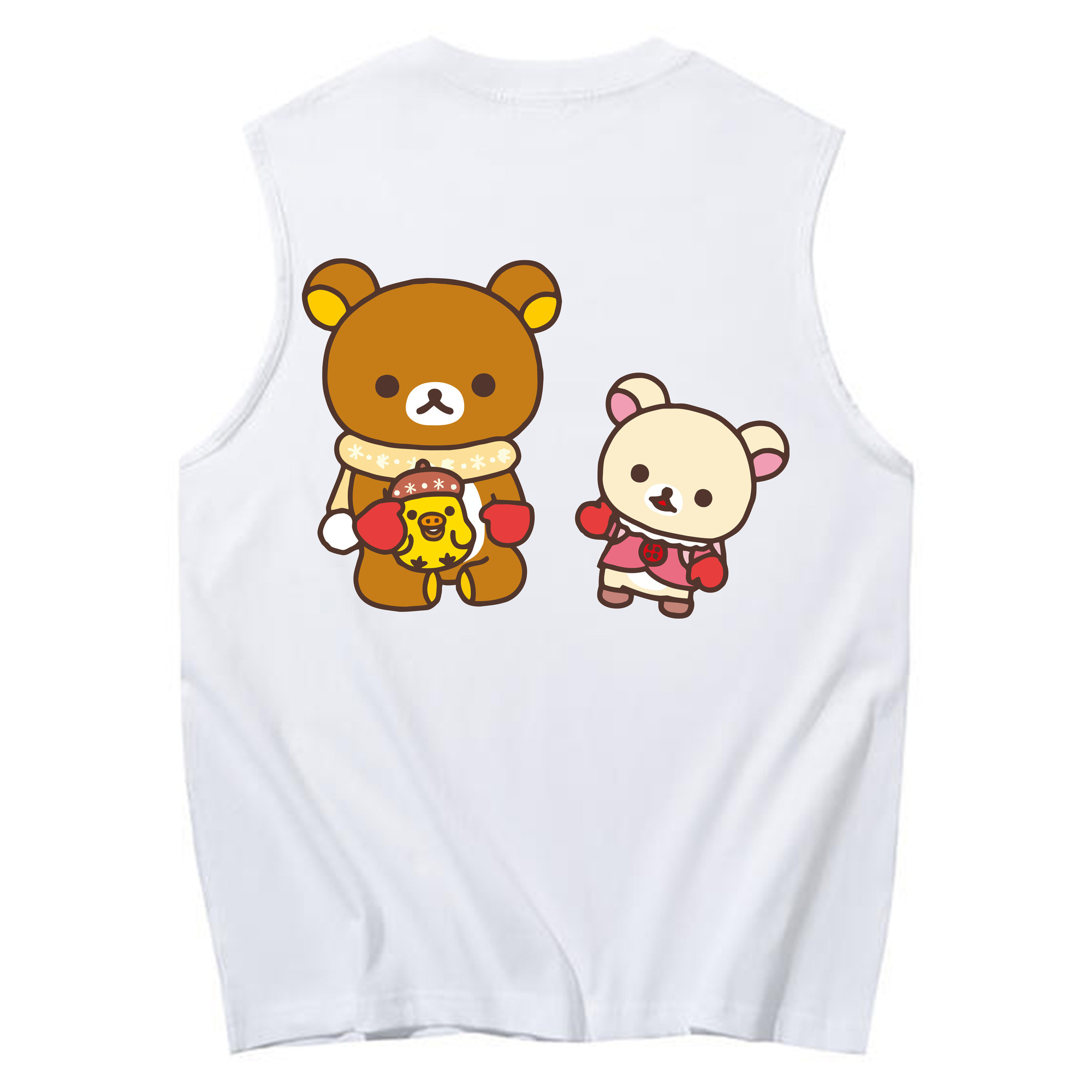（画像用） リラックマ リラックマ キイロイトリ Rilakkuma Korilakkuma Kiiroitori コットン100％タンクトップ（背面プリント）