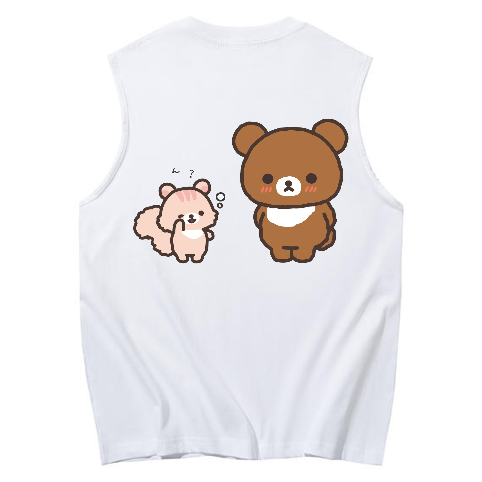 （画像用） リラックマ リラックマ キイロイトリ Rilakkuma Korilakkuma Kiiroitori コットン100％タンクトップ（背面プリント）