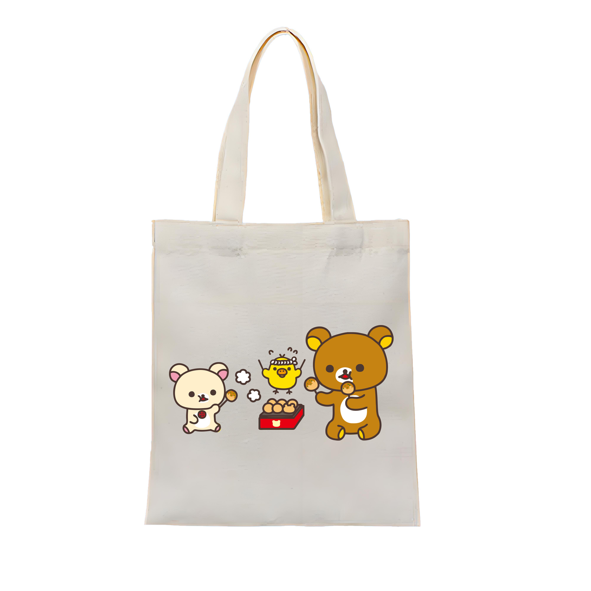 （画像用） リラックマ リラックマ キイロイトリ Rilakkuma Korilakkuma Kiiroitori 縦型キャンバス生地手提げバッグ　トートバッグ