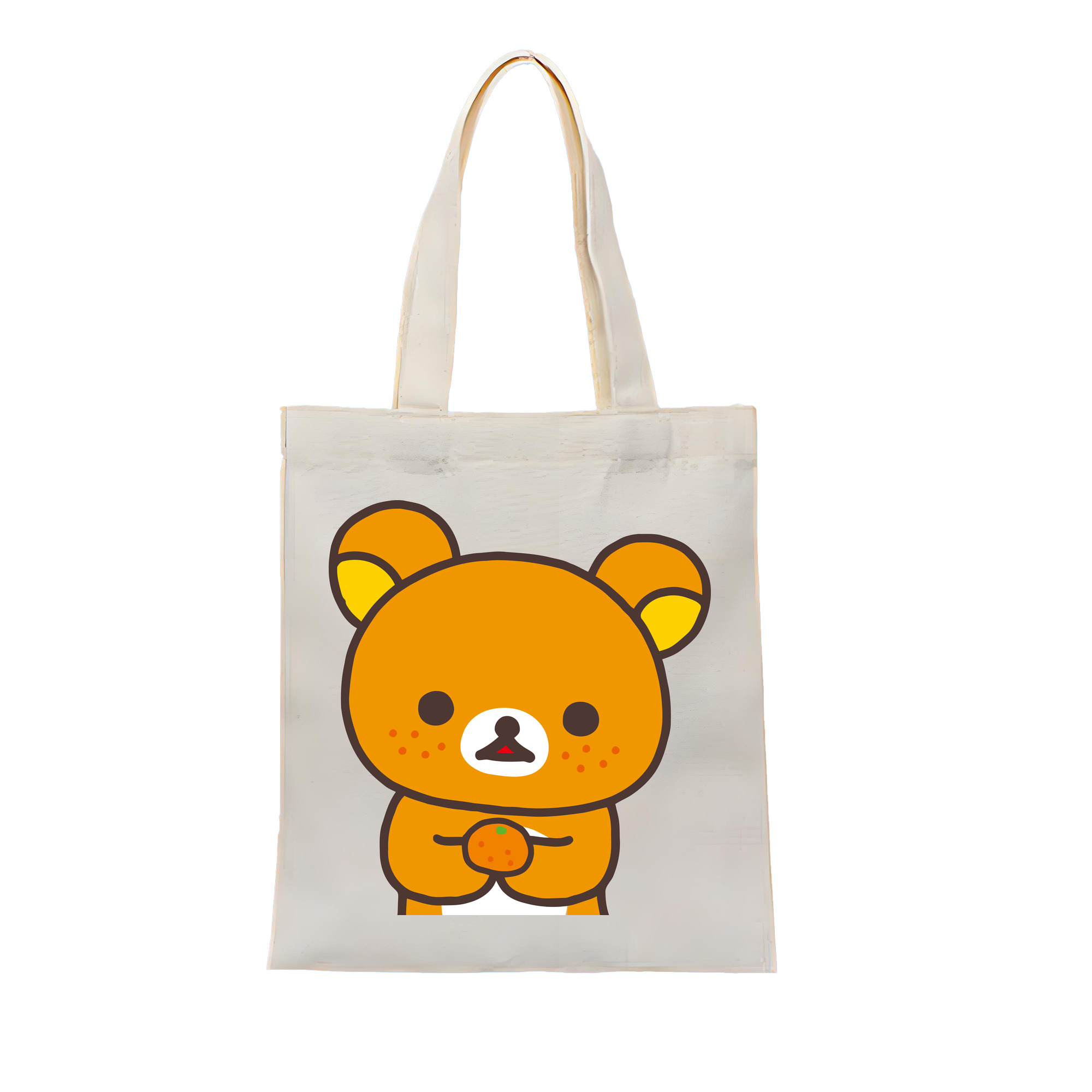 （画像用） リラックマ リラックマ キイロイトリ Rilakkuma Korilakkuma Kiiroitori 縦型キャンバス生地手提げバッグ　トートバッグ
