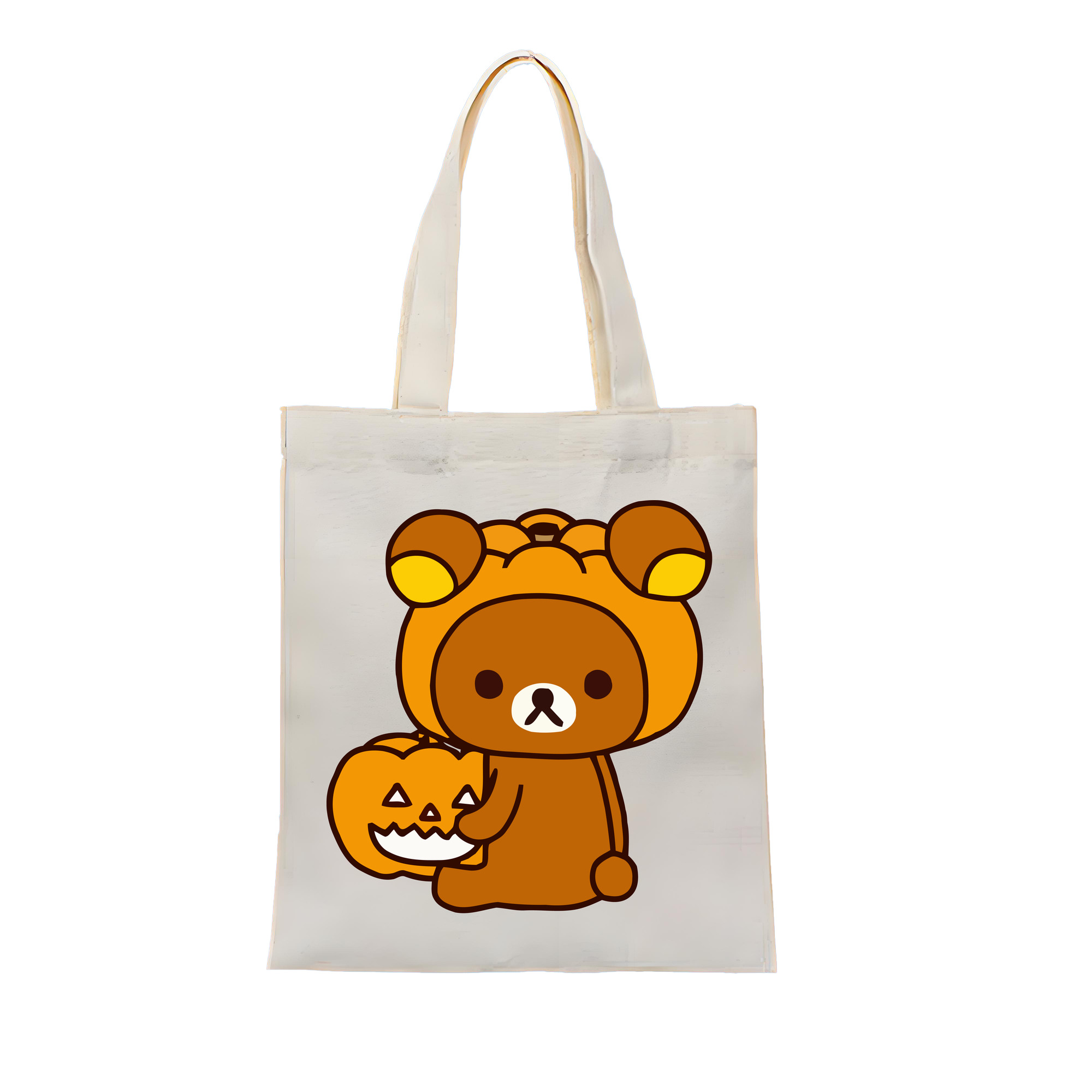 （画像用） リラックマ リラックマ キイロイトリ Rilakkuma Korilakkuma Kiiroitori 縦型キャンバス生地手提げバッグ　トートバッグ