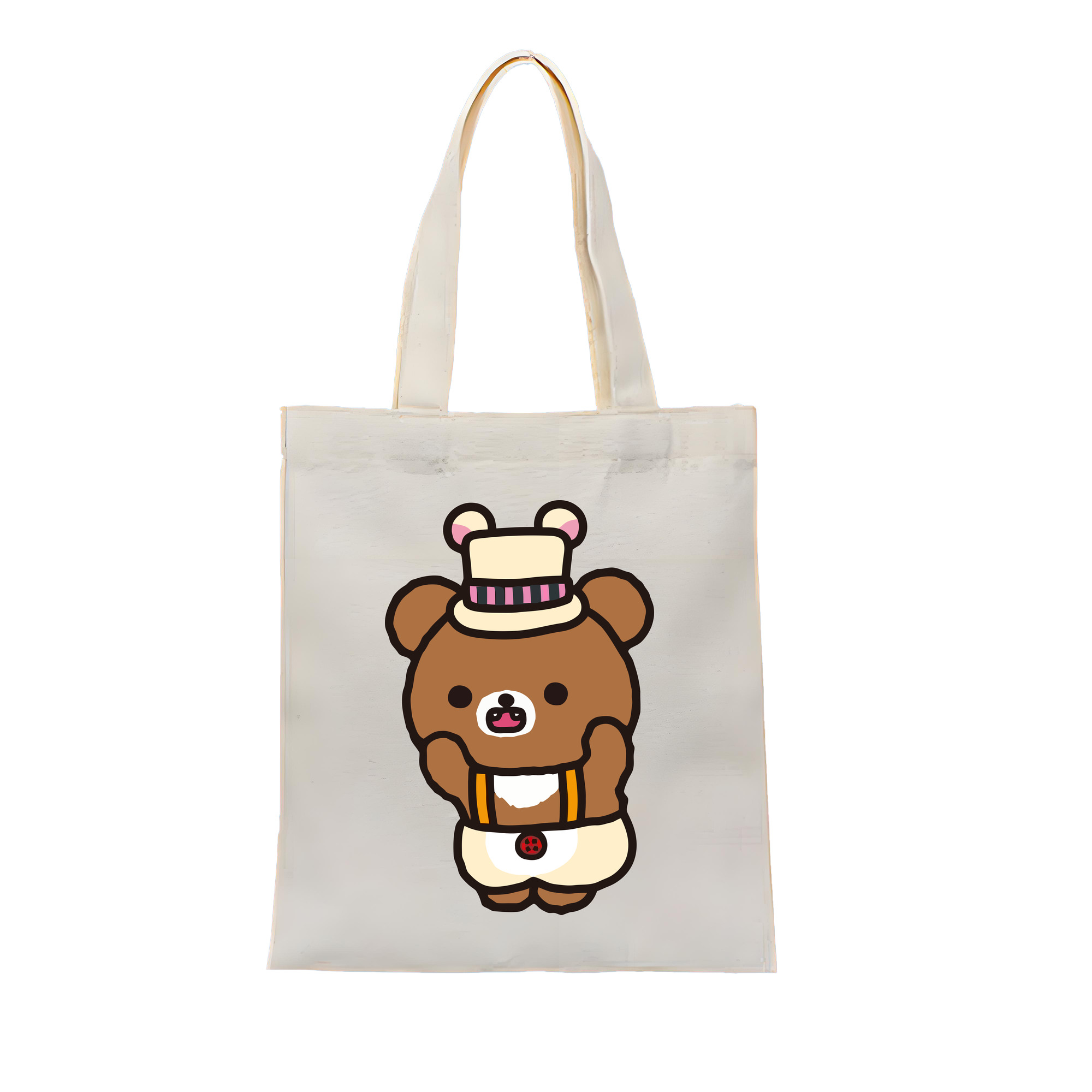 （画像用） リラックマ リラックマ キイロイトリ Rilakkuma Korilakkuma Kiiroitori 縦型キャンバス生地手提げバッグ　トートバッグ