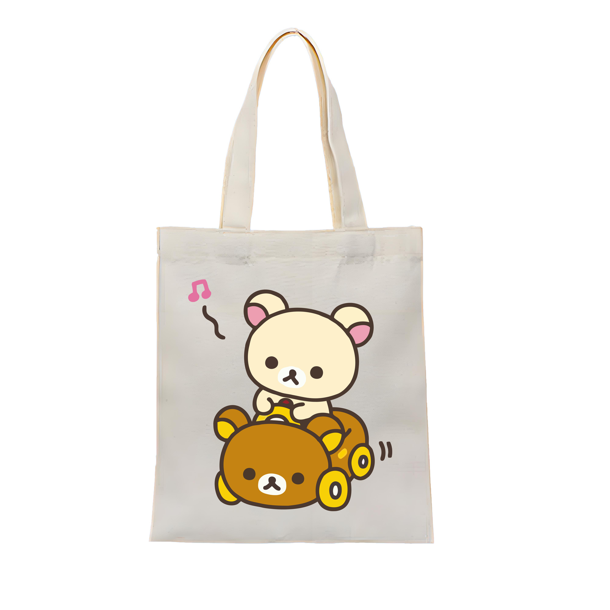 （画像用） リラックマ リラックマ キイロイトリ Rilakkuma Korilakkuma Kiiroitori 縦型キャンバス生地手提げバッグ　トートバッグ