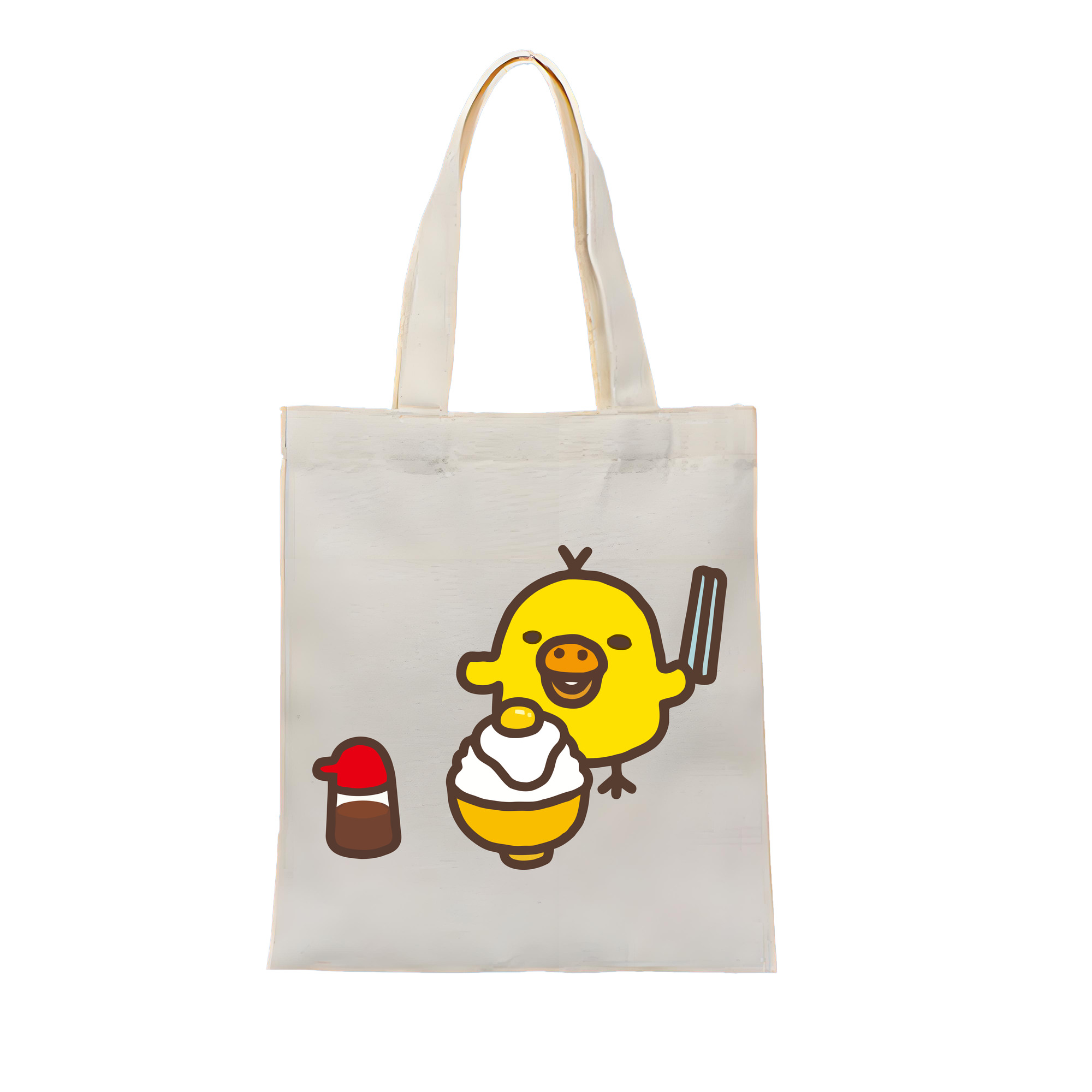 （画像用） リラックマ リラックマ キイロイトリ Rilakkuma Korilakkuma Kiiroitori 縦型キャンバス生地手提げバッグ　トートバッグ
