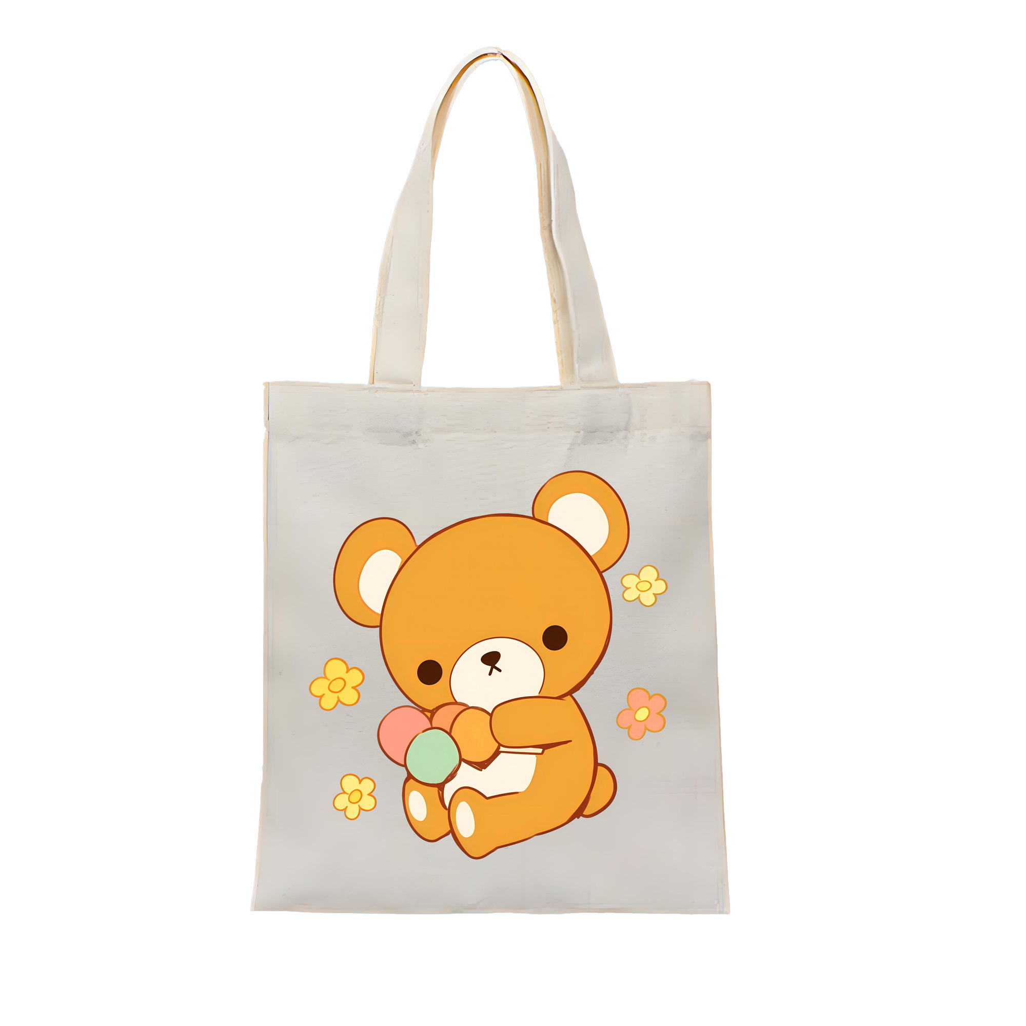 （画像用） リラックマ リラックマ キイロイトリ Rilakkuma Korilakkuma Kiiroitori 縦型キャンバス生地手提げバッグ　トートバッグ