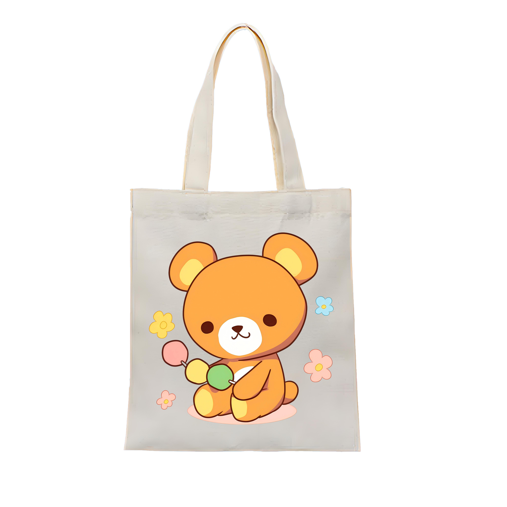 （画像用） リラックマ リラックマ キイロイトリ Rilakkuma Korilakkuma Kiiroitori 縦型キャンバス生地手提げバッグ　トートバッグ