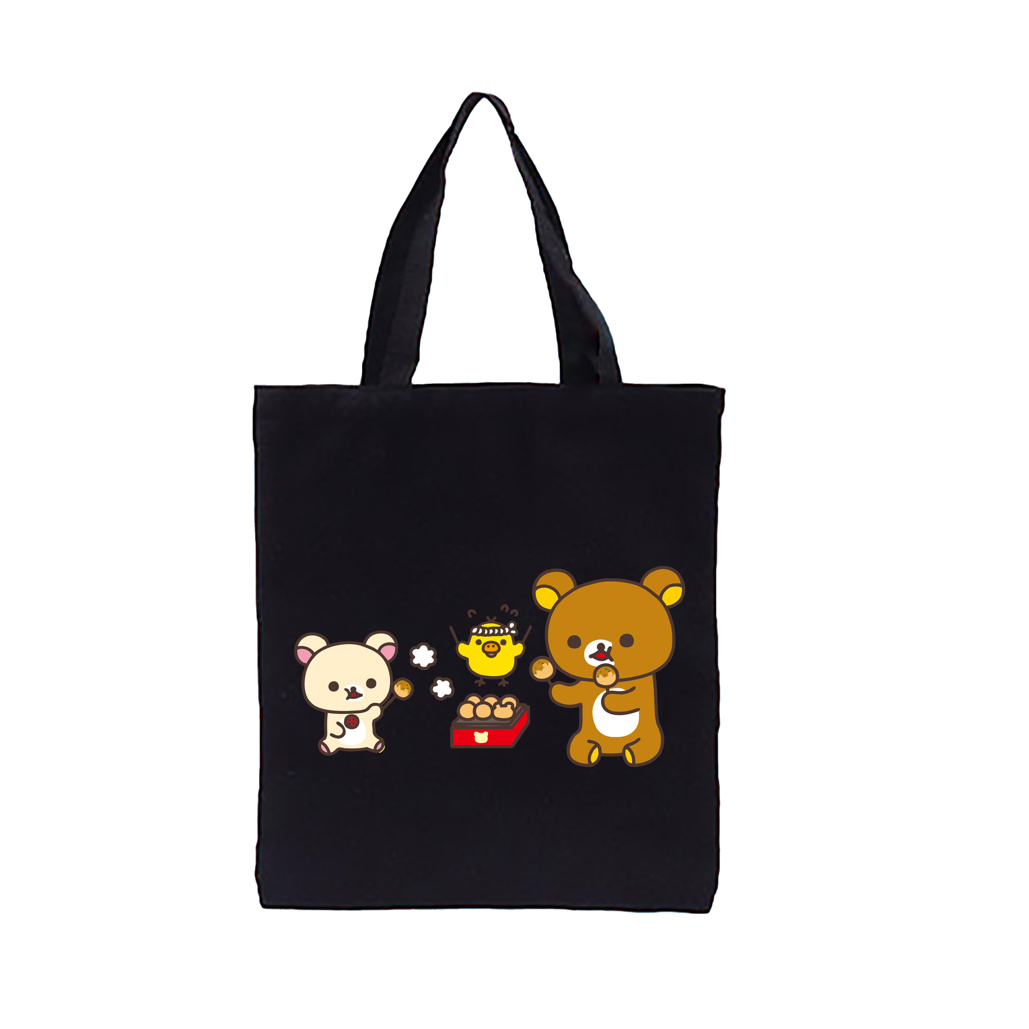 （画像用） リラックマ リラックマ キイロイトリ Rilakkuma Korilakkuma Kiiroitori 縦型キャンバス生地手提げバッグ　トートバッグ
