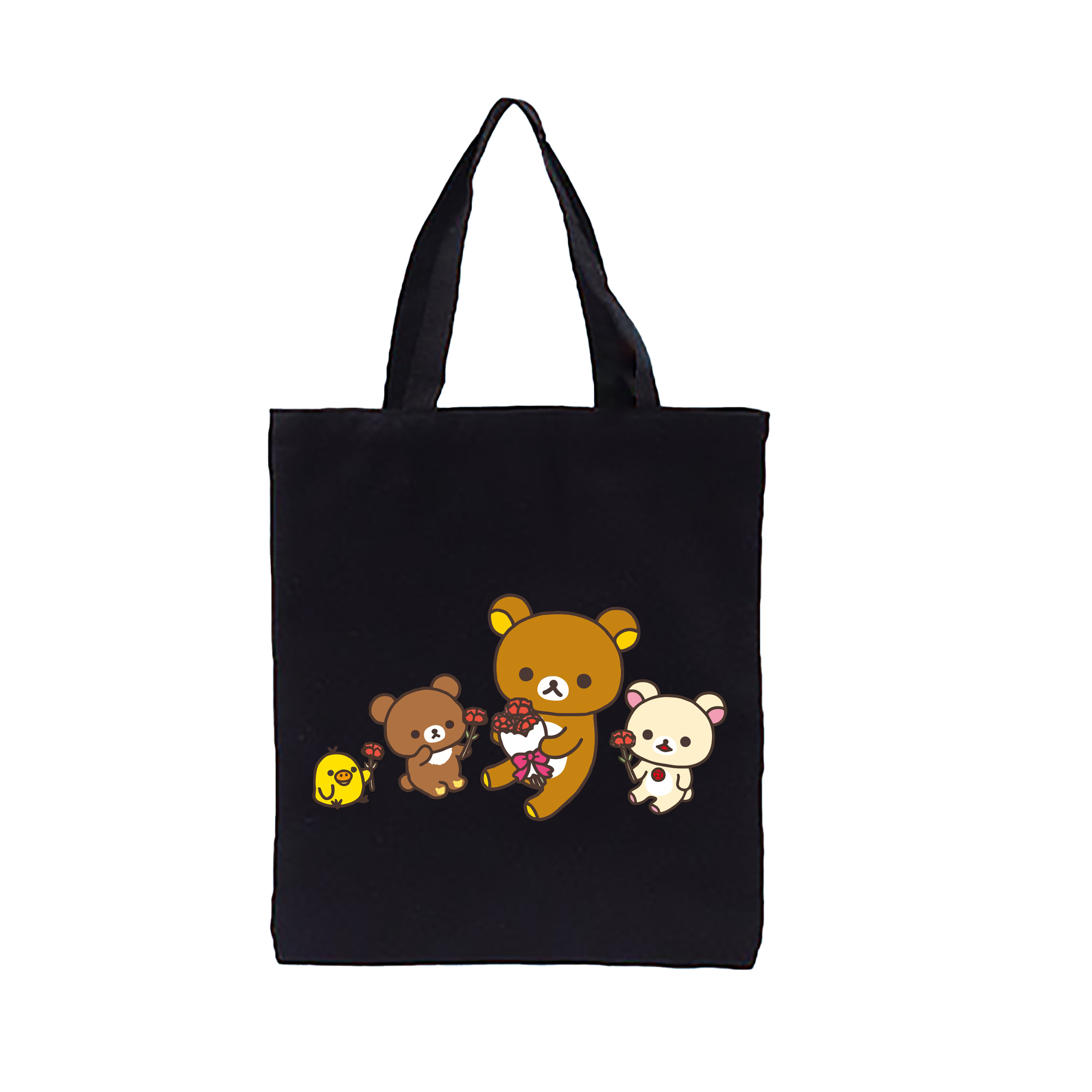 （画像用） リラックマ リラックマ キイロイトリ Rilakkuma Korilakkuma Kiiroitori 縦型キャンバス生地手提げバッグ　トートバッグ
