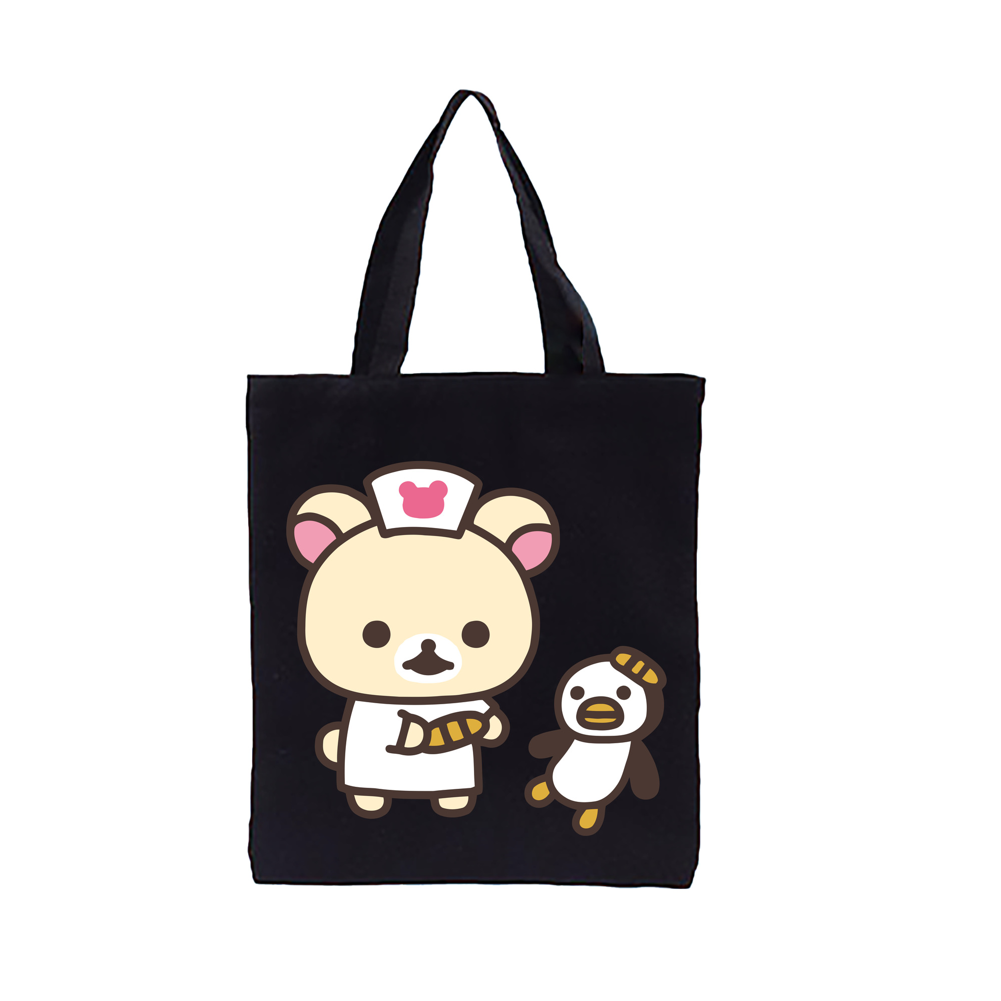 （画像用） リラックマ リラックマ キイロイトリ Rilakkuma Korilakkuma Kiiroitori 縦型キャンバス生地手提げバッグ　トートバッグ