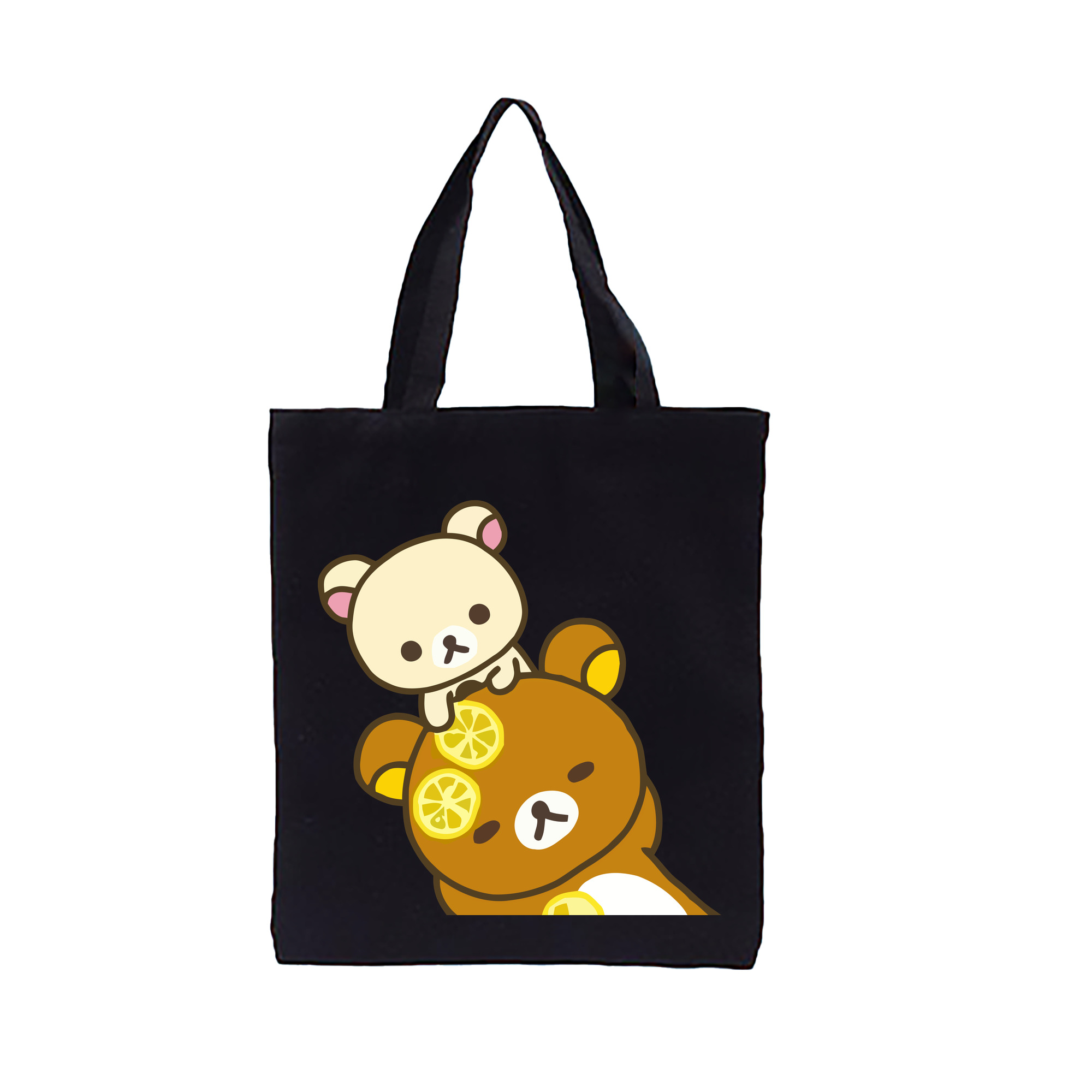 （画像用） リラックマ リラックマ キイロイトリ Rilakkuma Korilakkuma Kiiroitori 縦型キャンバス生地手提げバッグ　トートバッグ