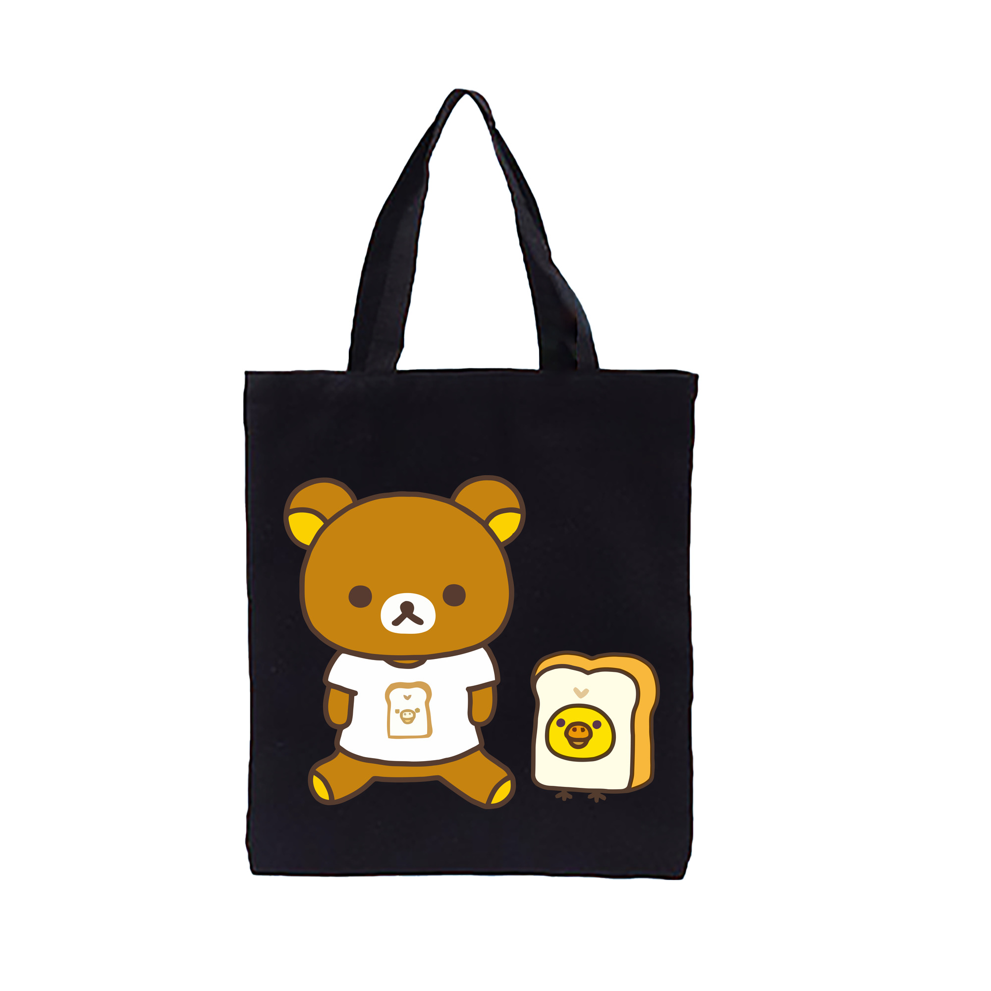 （画像用） リラックマ リラックマ キイロイトリ Rilakkuma Korilakkuma Kiiroitori 縦型キャンバス生地手提げバッグ　トートバッグ
