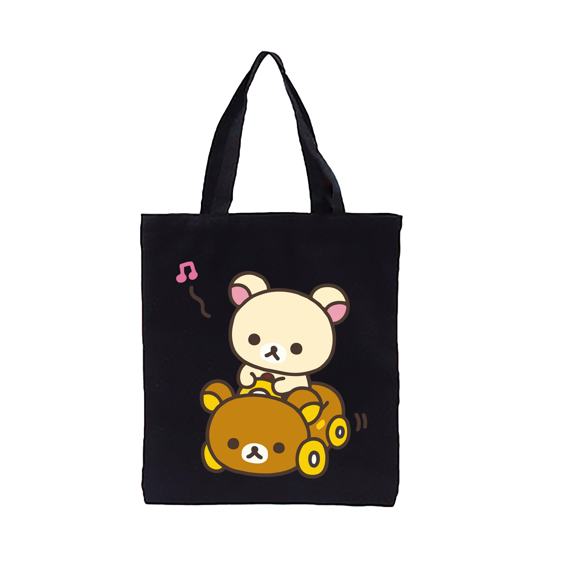 （画像用） リラックマ リラックマ キイロイトリ Rilakkuma Korilakkuma Kiiroitori 縦型キャンバス生地手提げバッグ　トートバッグ