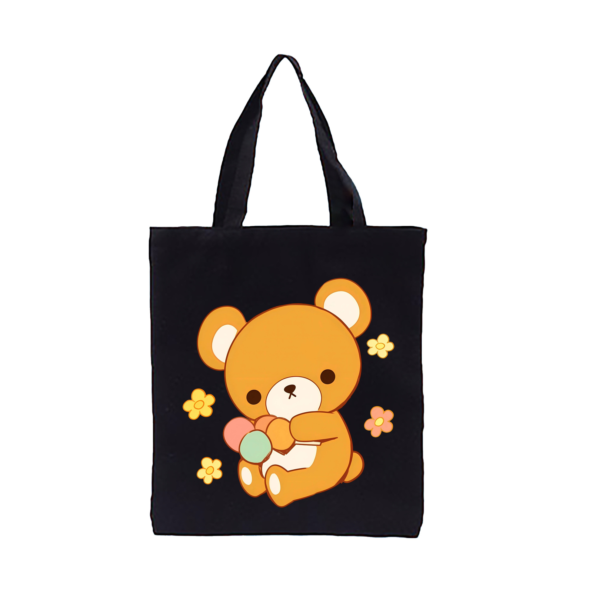 （画像用） リラックマ リラックマ キイロイトリ Rilakkuma Korilakkuma Kiiroitori 縦型キャンバス生地手提げバッグ　トートバッグ