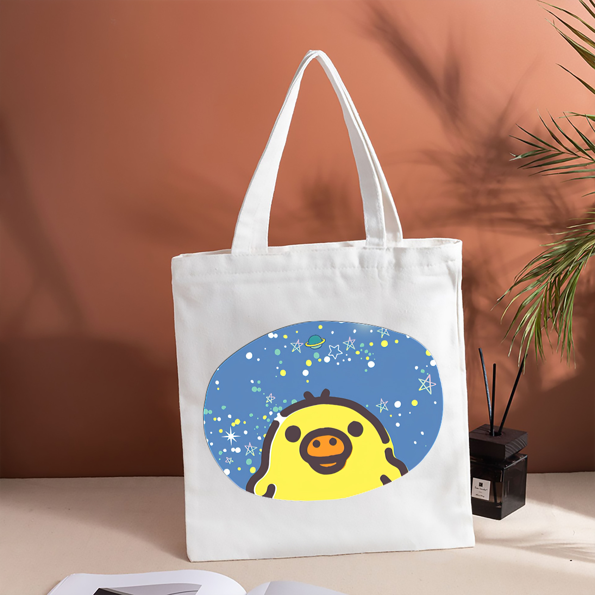 リラックマ リラックマ キイロイトリ Rilakkuma Korilakkuma Kiiroitori 縦型キャンバス生地手提げバッグ　トートバッグ