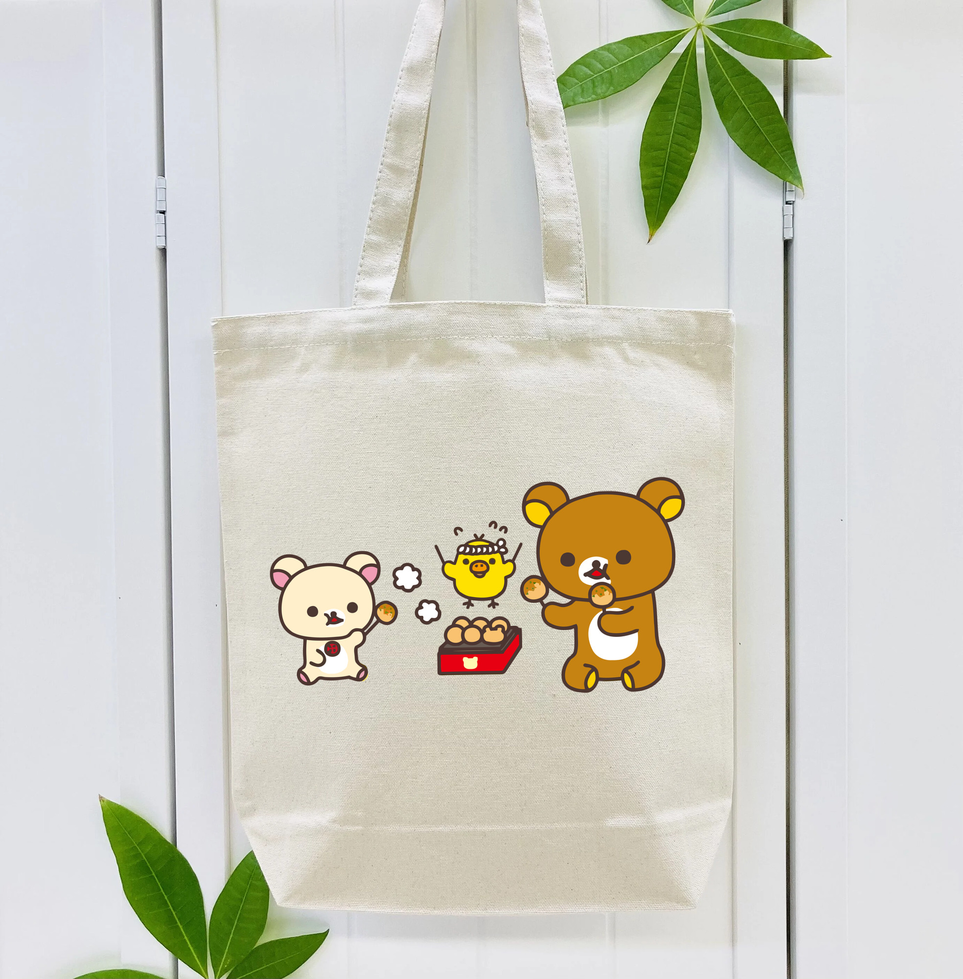 リラックマ リラックマ キイロイトリ Rilakkuma Korilakkuma Kiiroitori 縦型キャンバス生地手提げバッグ　トートバッグ