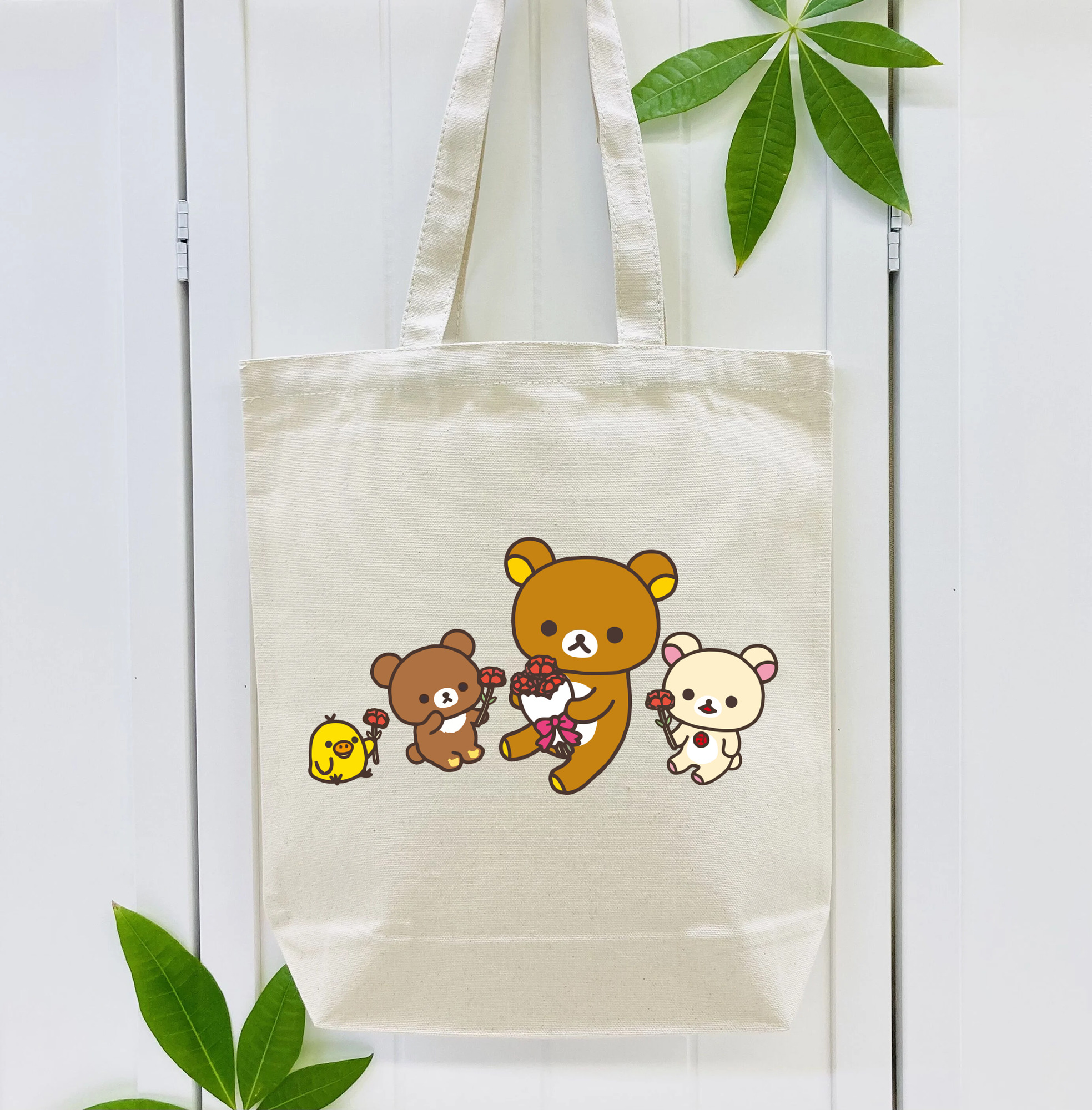 リラックマ リラックマ キイロイトリ Rilakkuma Korilakkuma Kiiroitori 縦型キャンバス生地手提げバッグ　トートバッグ