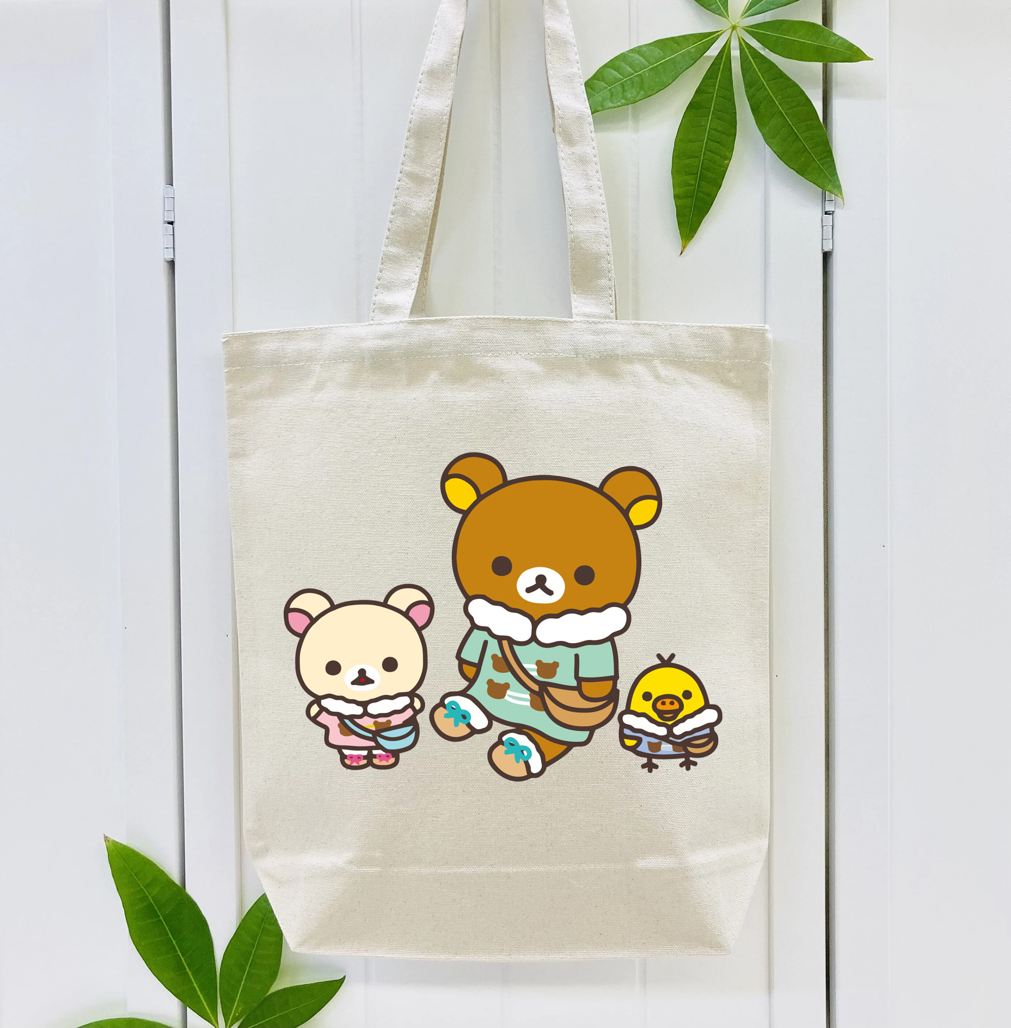 リラックマ リラックマ キイロイトリ Rilakkuma Korilakkuma Kiiroitori 縦型キャンバス生地手提げバッグ　トートバッグ