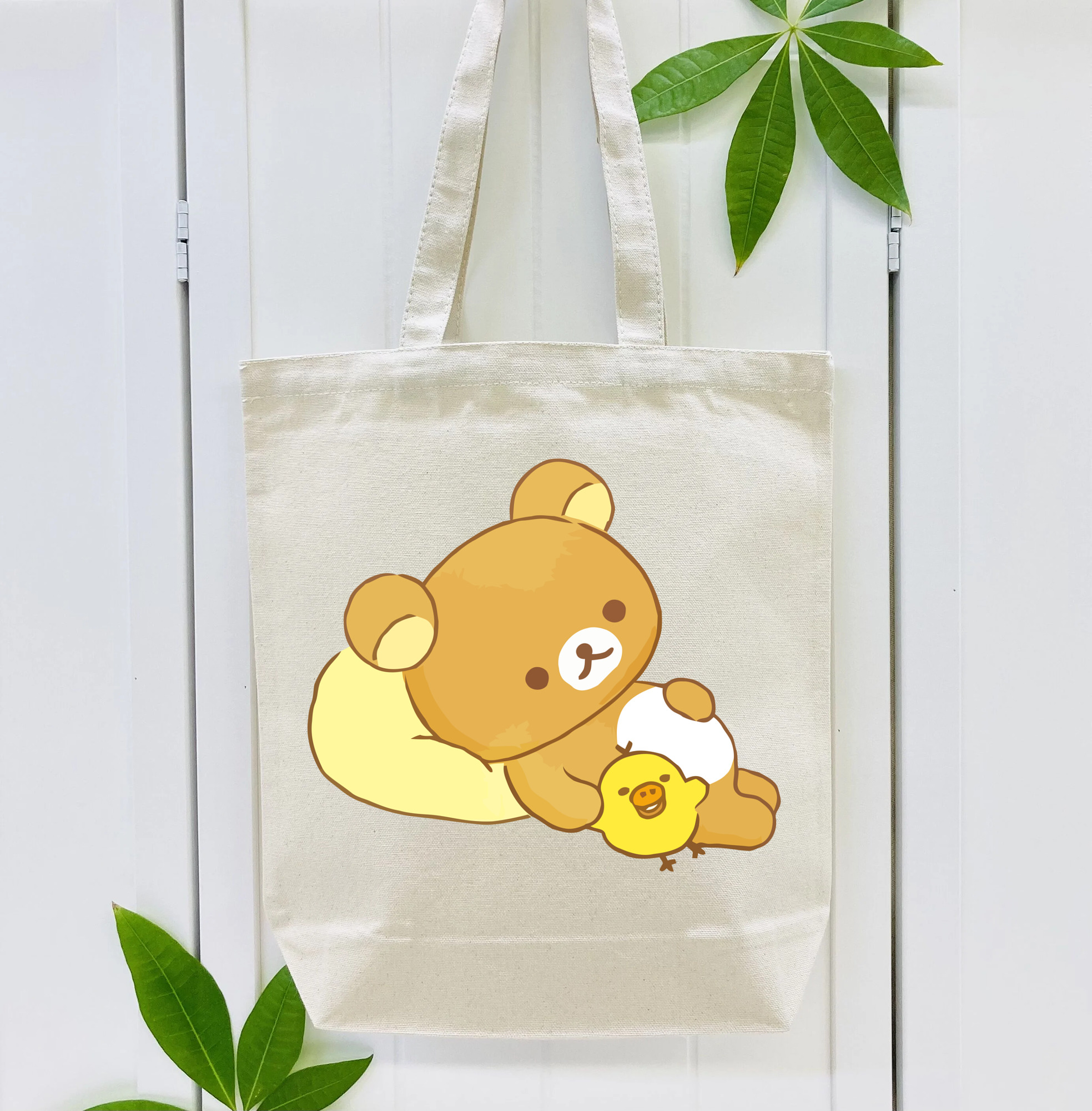 リラックマ リラックマ キイロイトリ Rilakkuma Korilakkuma Kiiroitori 縦型キャンバス生地手提げバッグ　トートバッグ